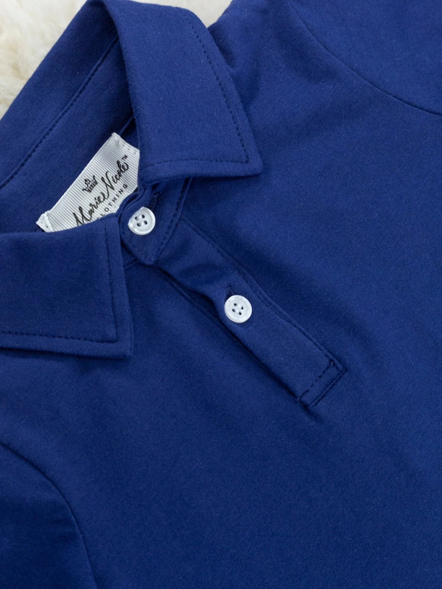 Navy & Yellow Gingham Polo Outfit - Image 3