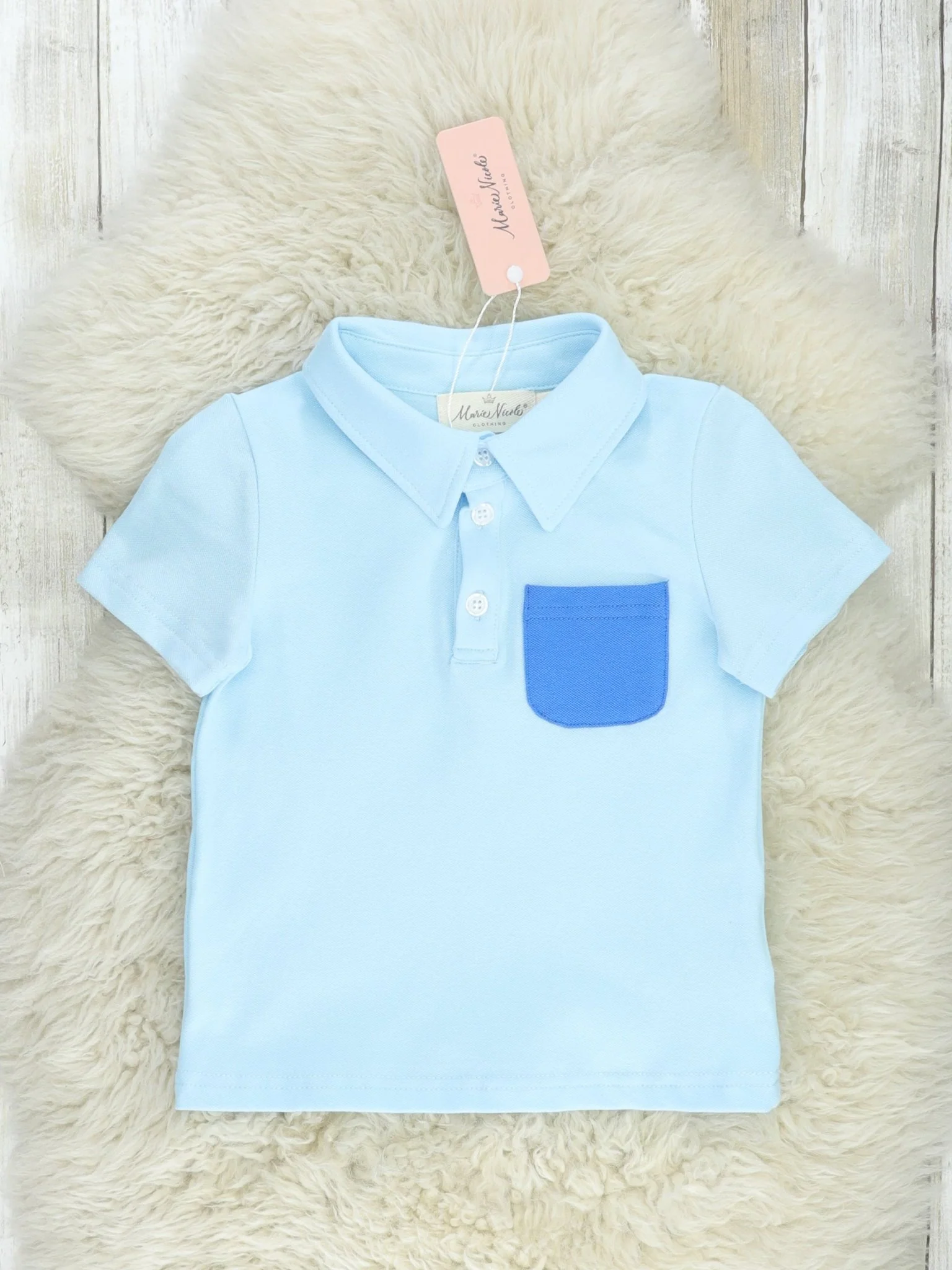 Navy Dahlia Pocket Polo