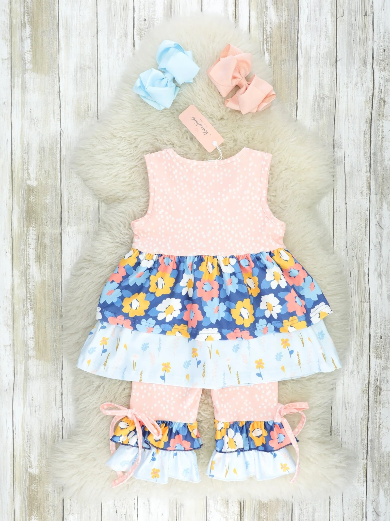 Navy Dahlia Ruffle Outfit - Image 3