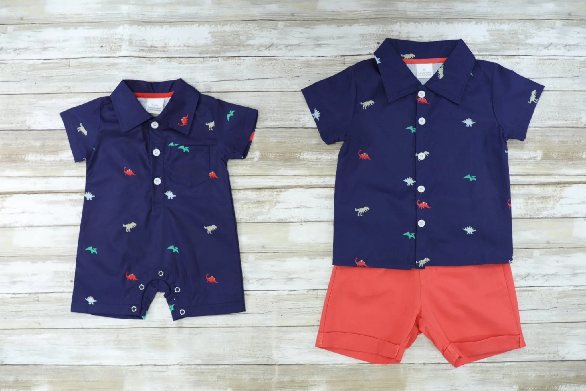 Navy Dino Polo & Shorts Outfit - Image 4
