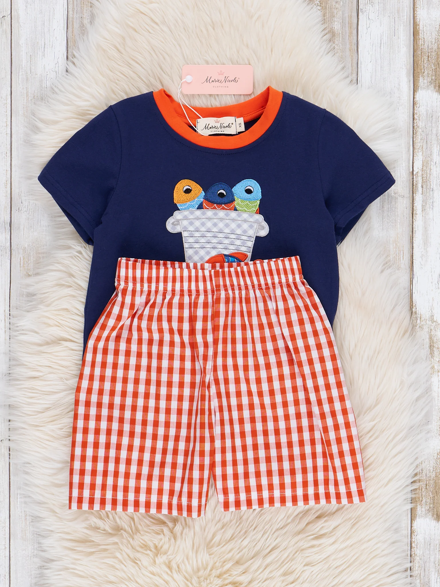 Navy Embroidered Fish Outfit - Image 2