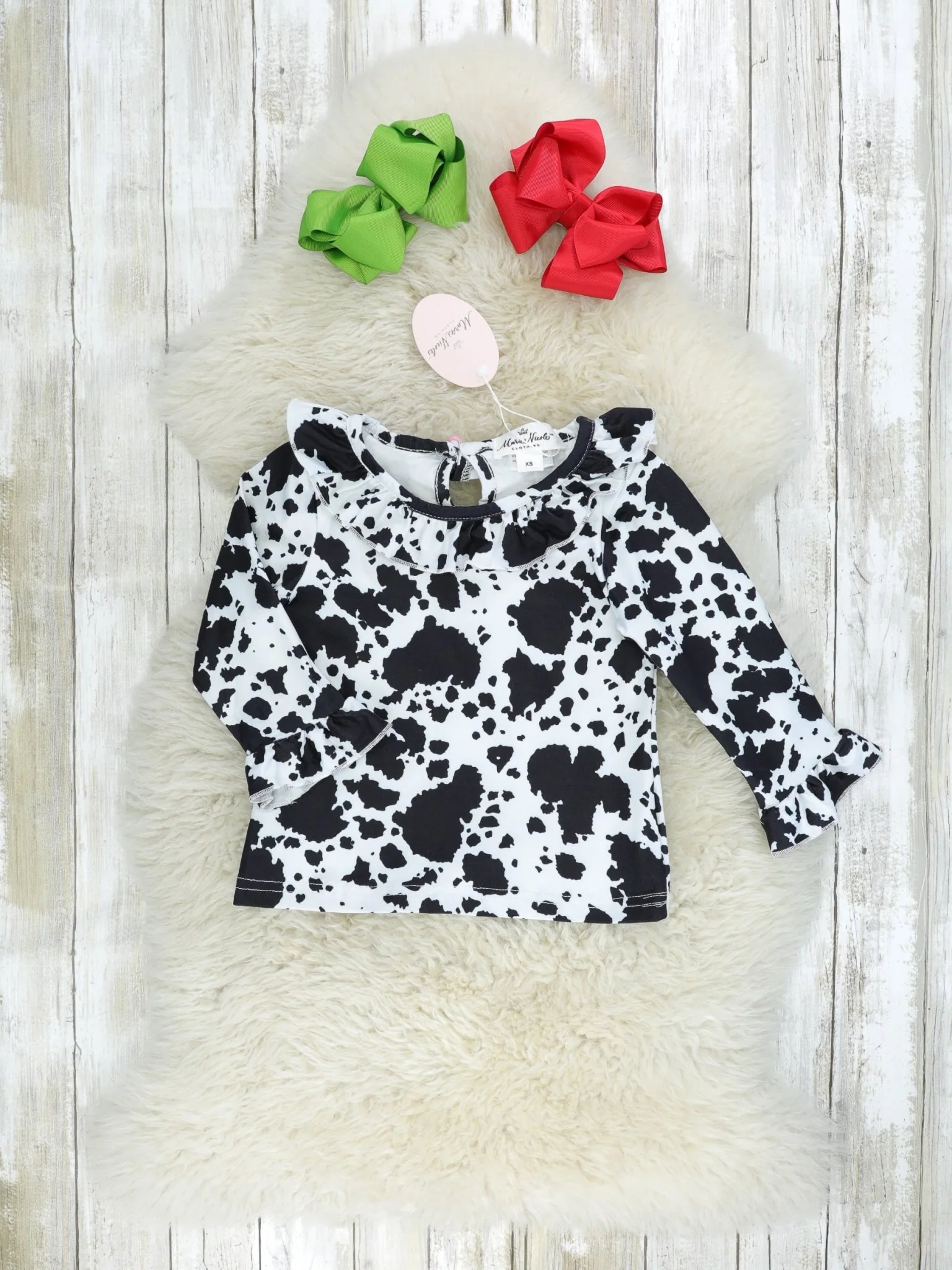 Festive Cow Ruffle Overall Dress - Image 2