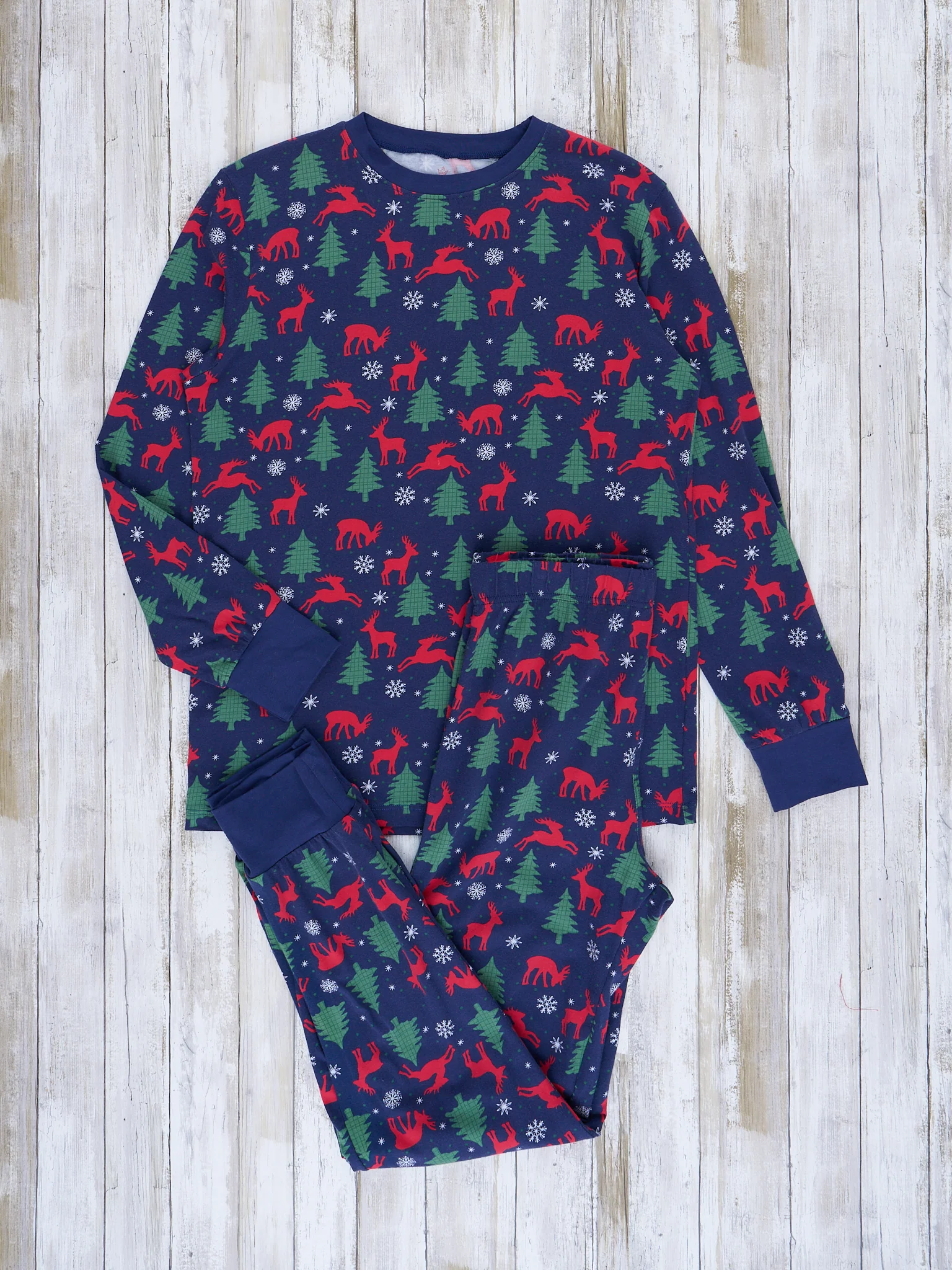 Navy Holiday Forest Christmas Family Pajamas - Image 12