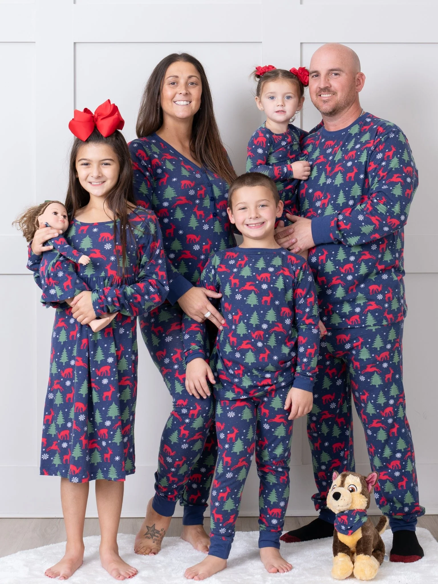 Navy Holiday Forest Christmas Family Pajamas - Image 2