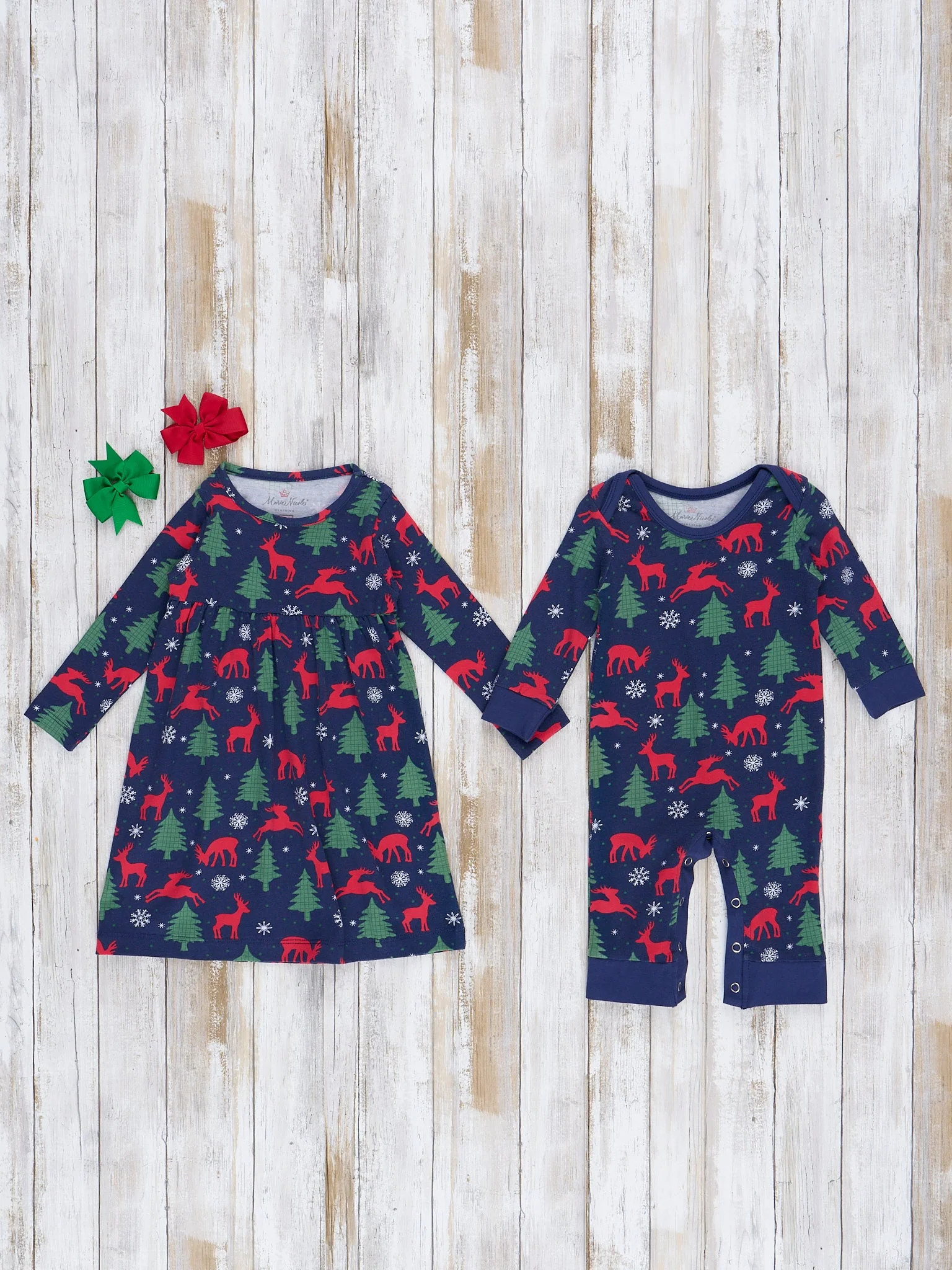 Navy Holiday Forest Christmas Family Pajamas - Image 3