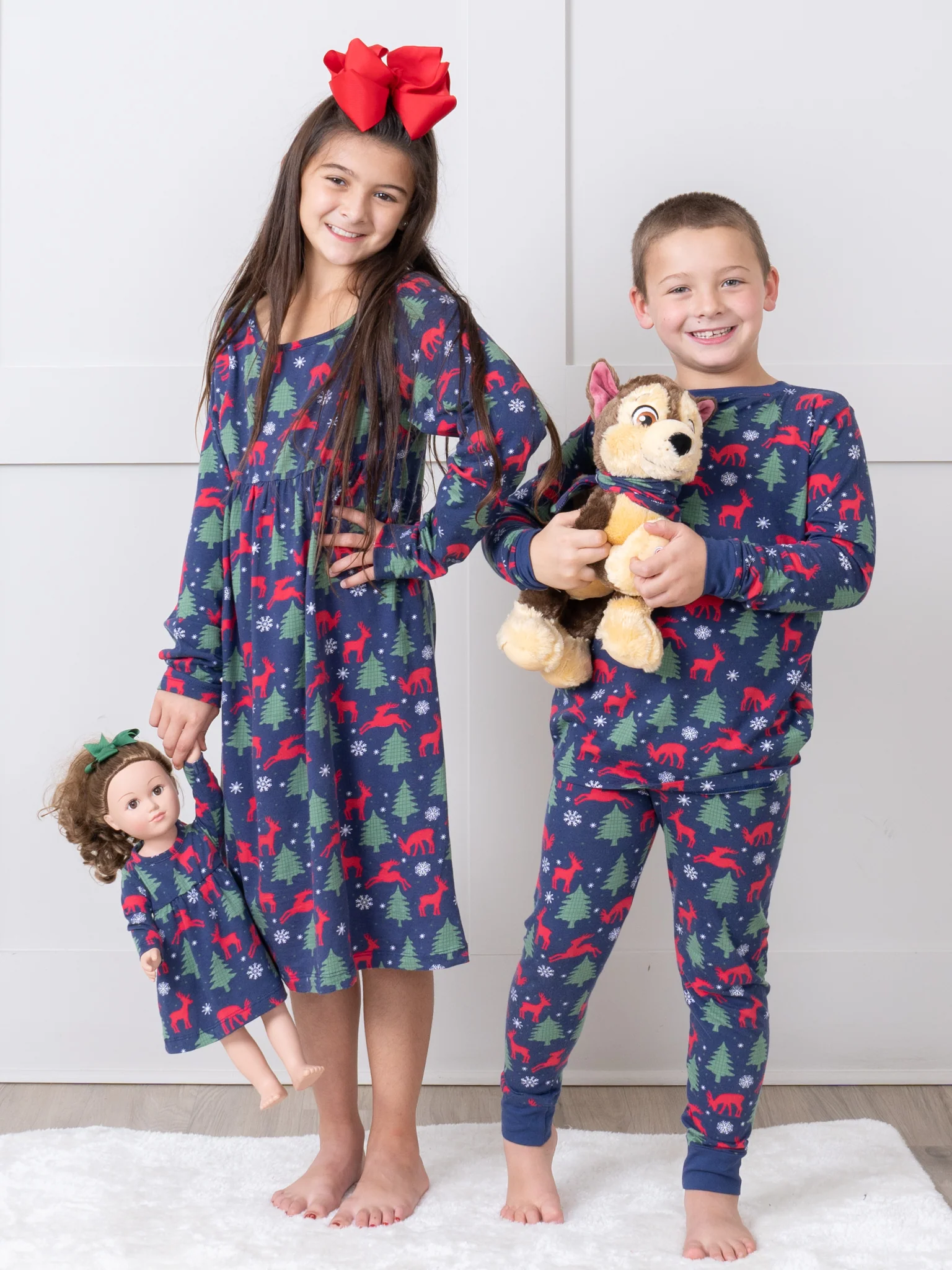 Navy Holiday Forest Christmas Family Pajamas - Image 6