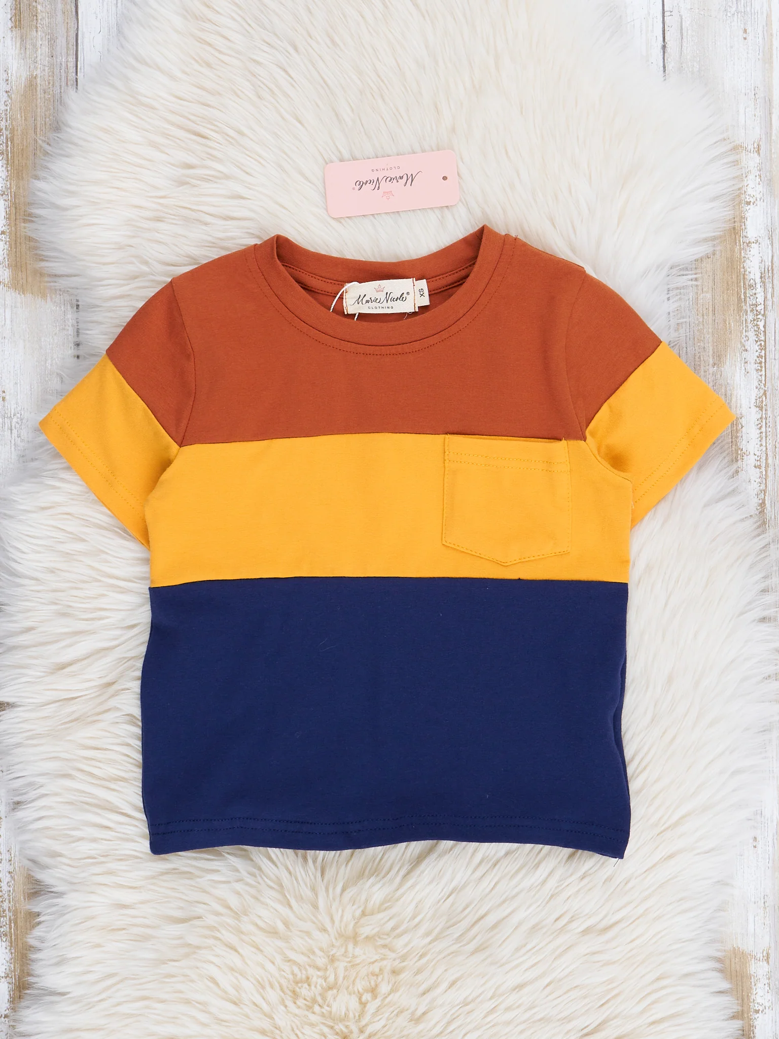 Navy & Honey Colorblock Shirt