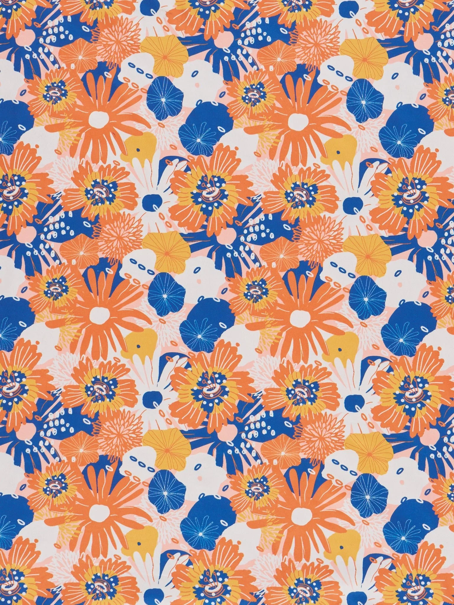 Navy & Orange Wildflowers Ruffle Minky Blanket - Image 3