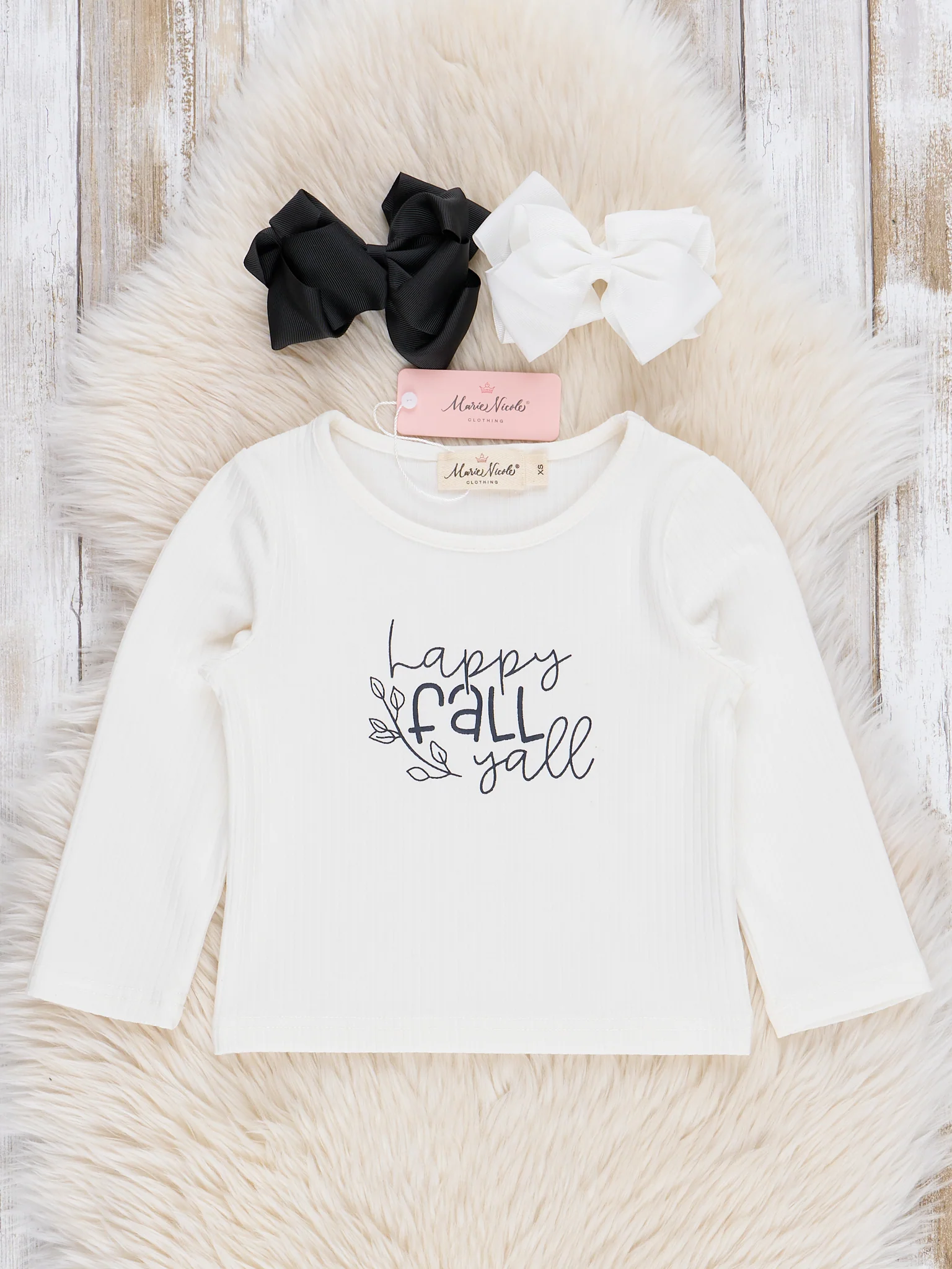 Navy Plaid "Happy Fall Y'all" Skirtall Set - Image 2