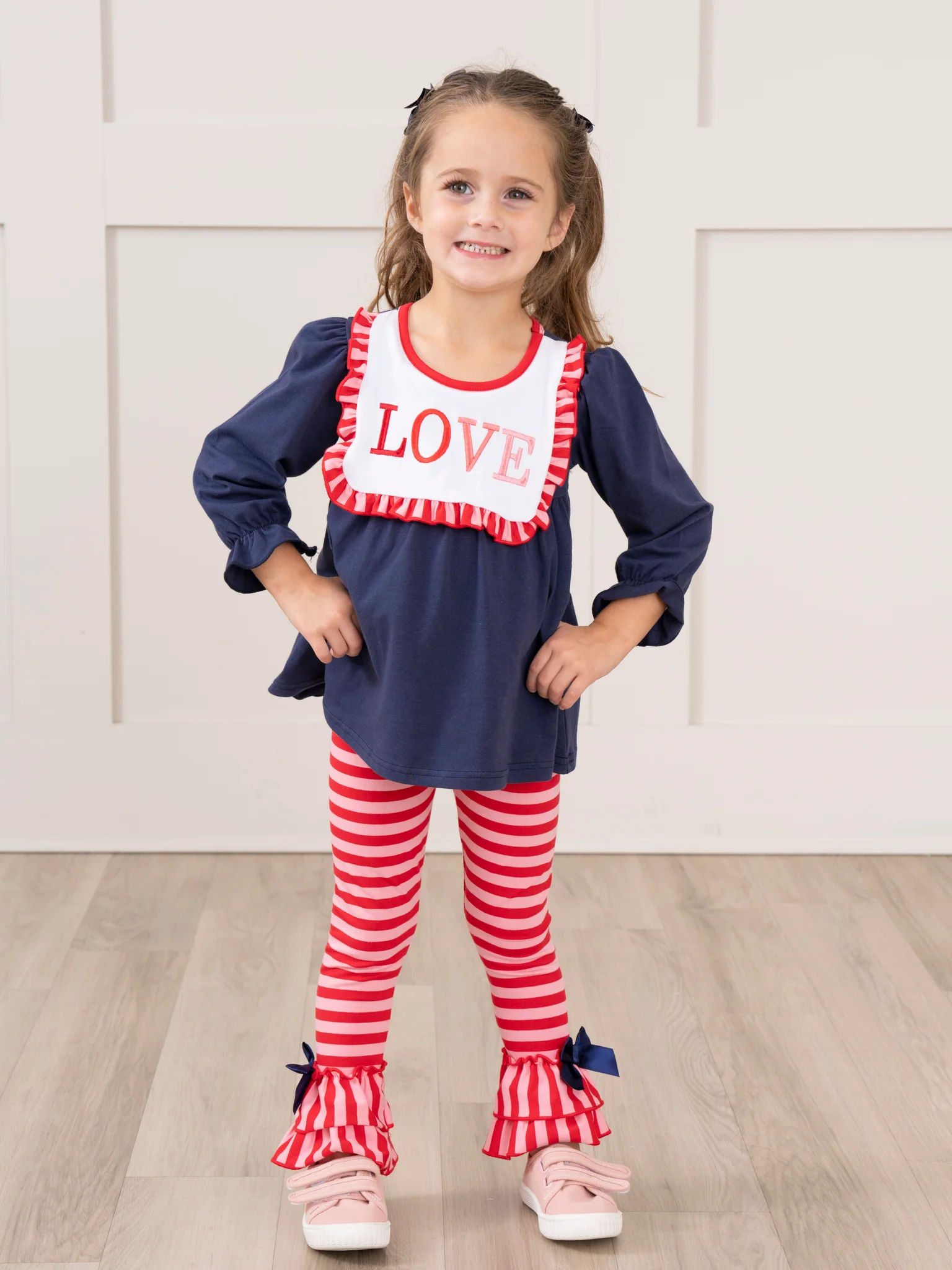 Navy & Red Love Ruffle Outfit - Image 4