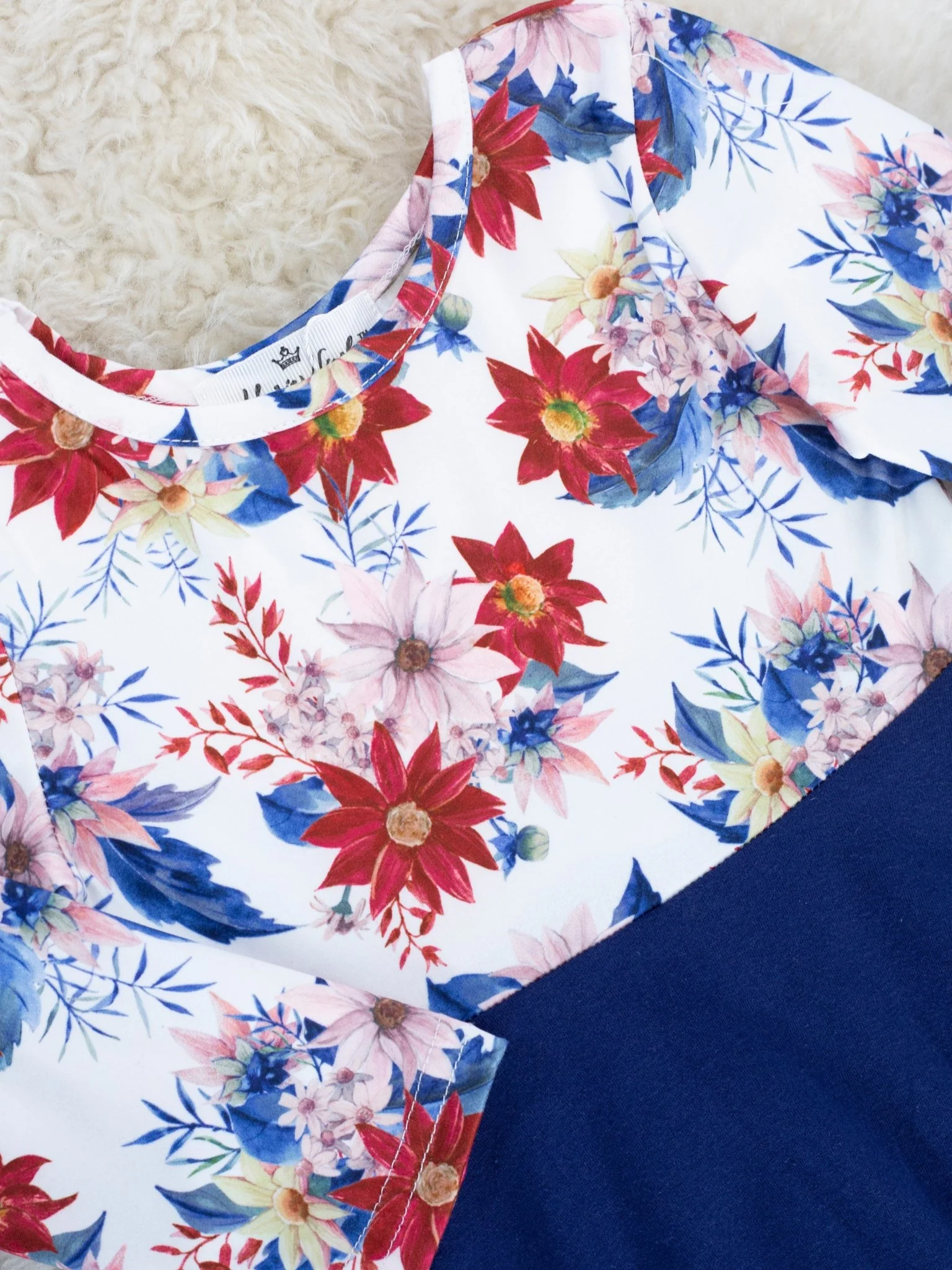 Navy Roses Swing Dress - Image 2