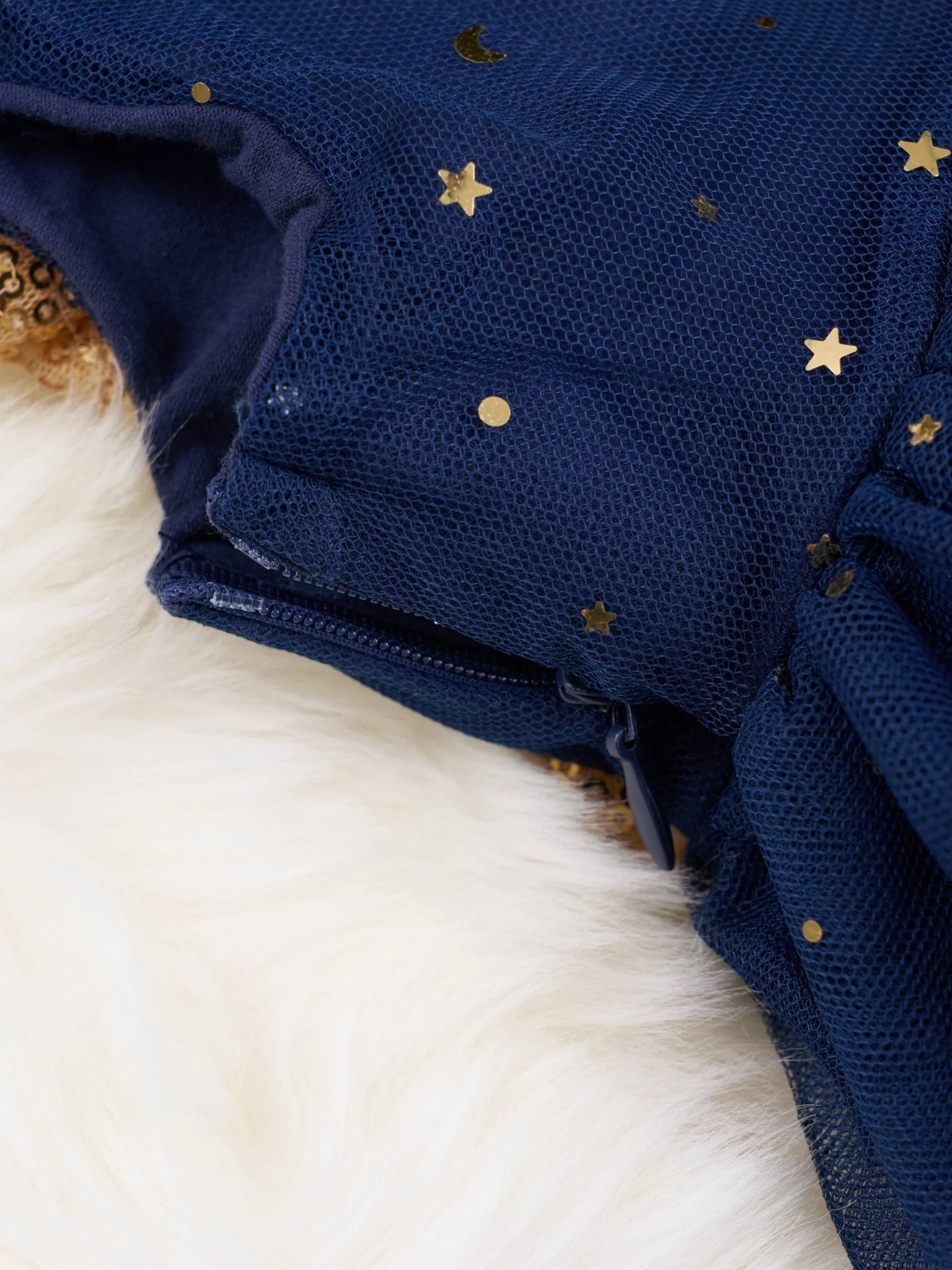 Navy Sparkly Tulle Tank Swing Dress - Image 3