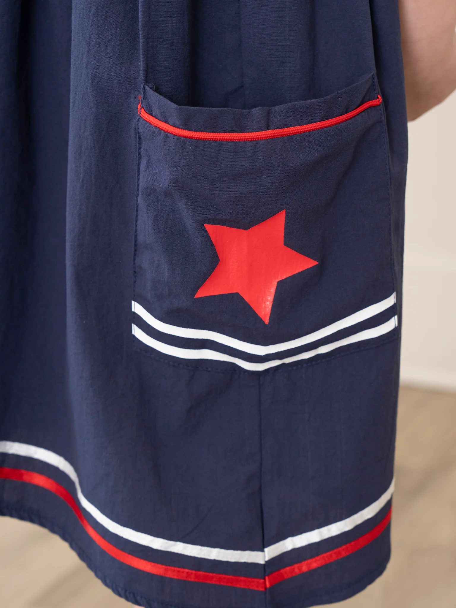 Navy Star Spangled Pocket Dress - Image 4