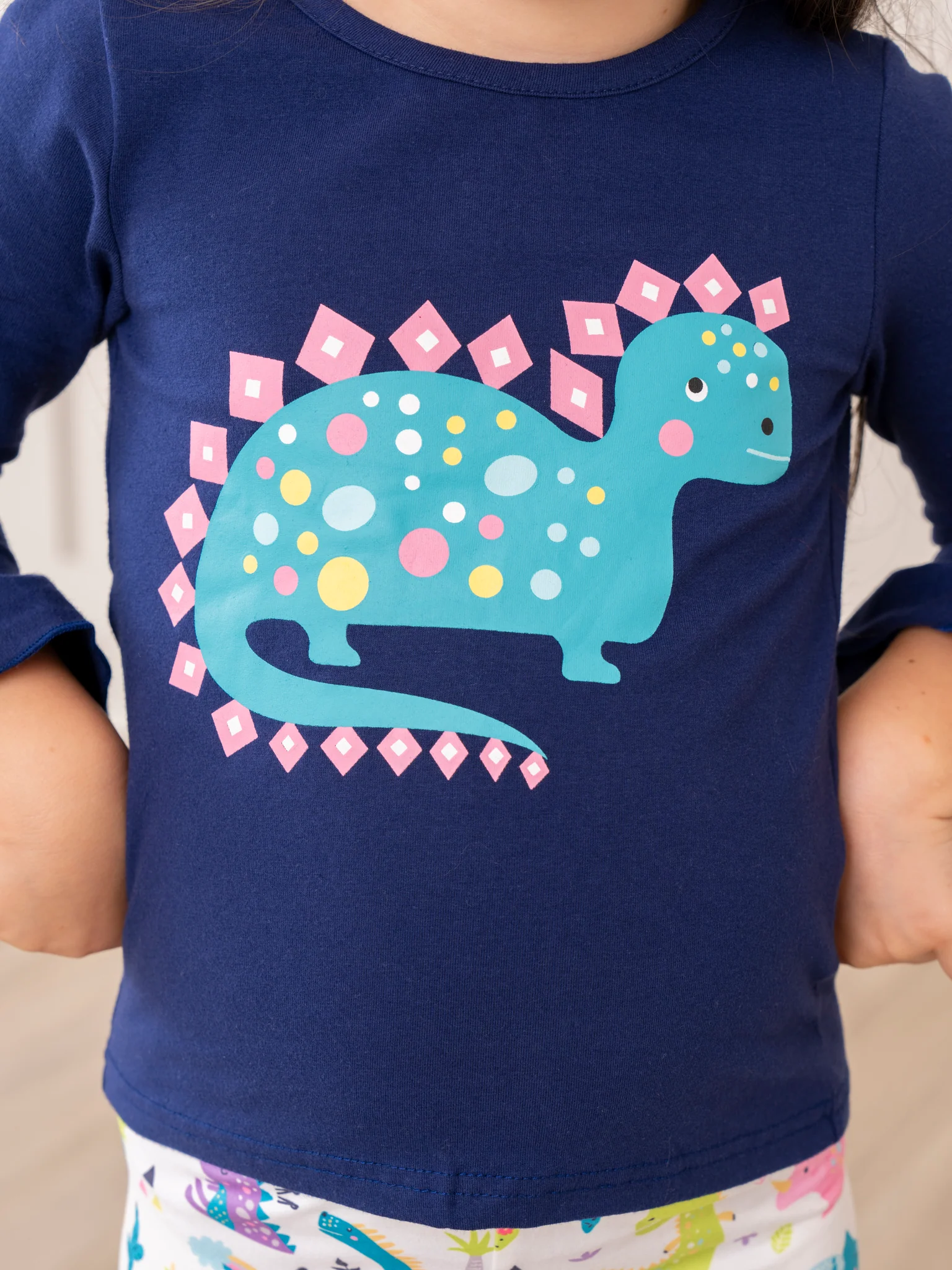 Navy & Teal Brontosaurus Bell Bottom Outfit - Image 6