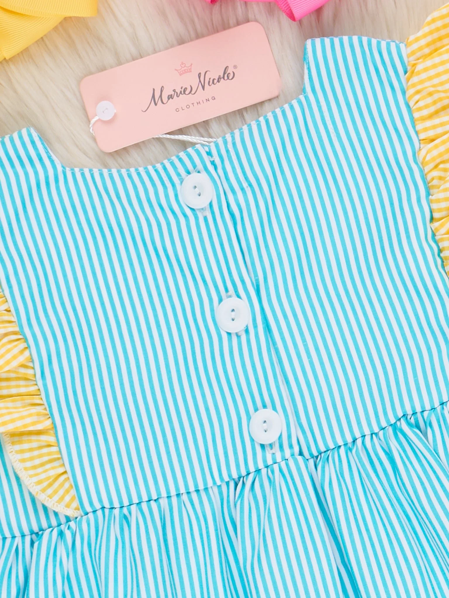 Neon Ice Cream Cones Ruffle Dress - Image 3