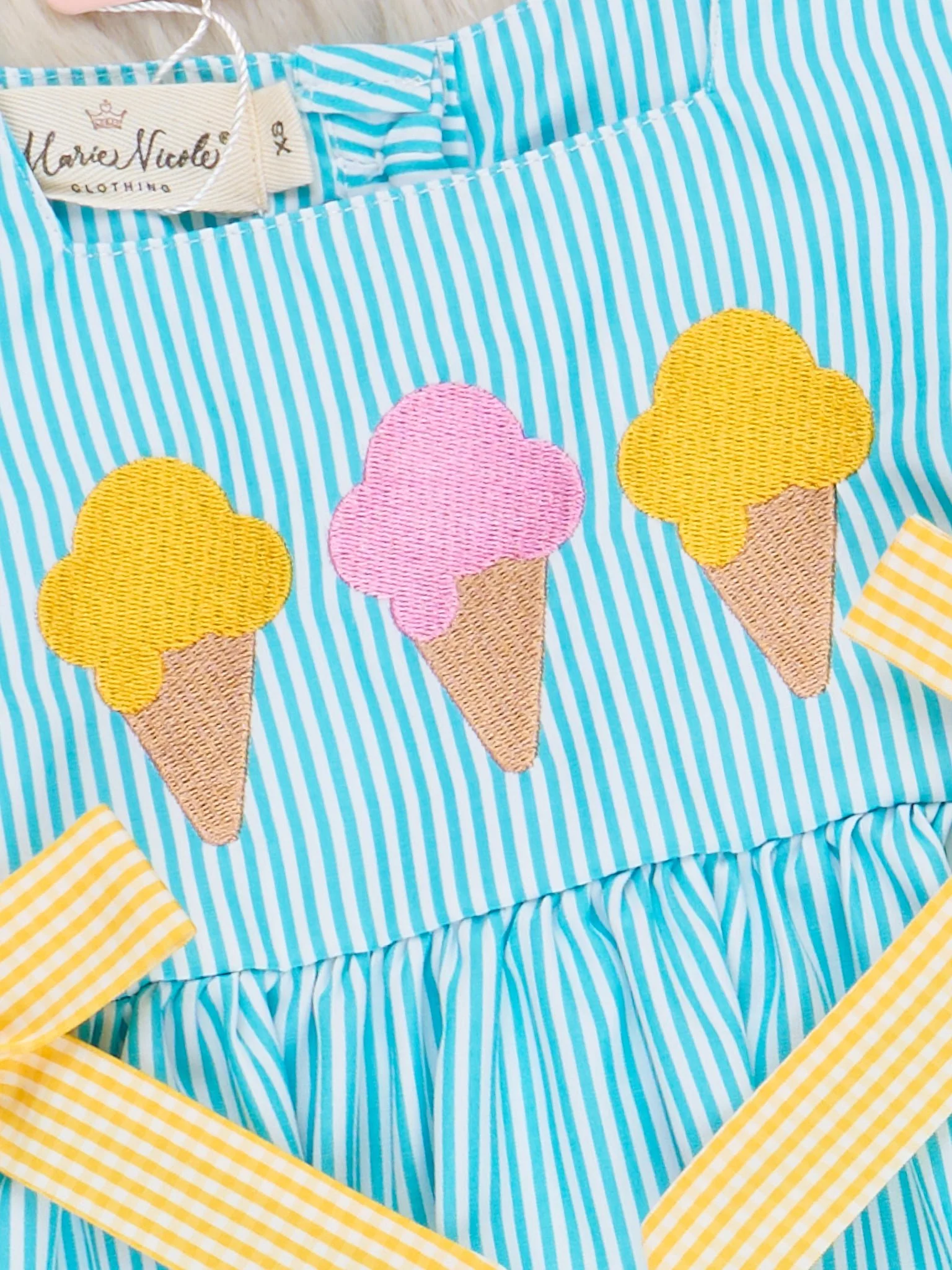 Neon Ice Cream Cones Ruffle Dress - Image 4