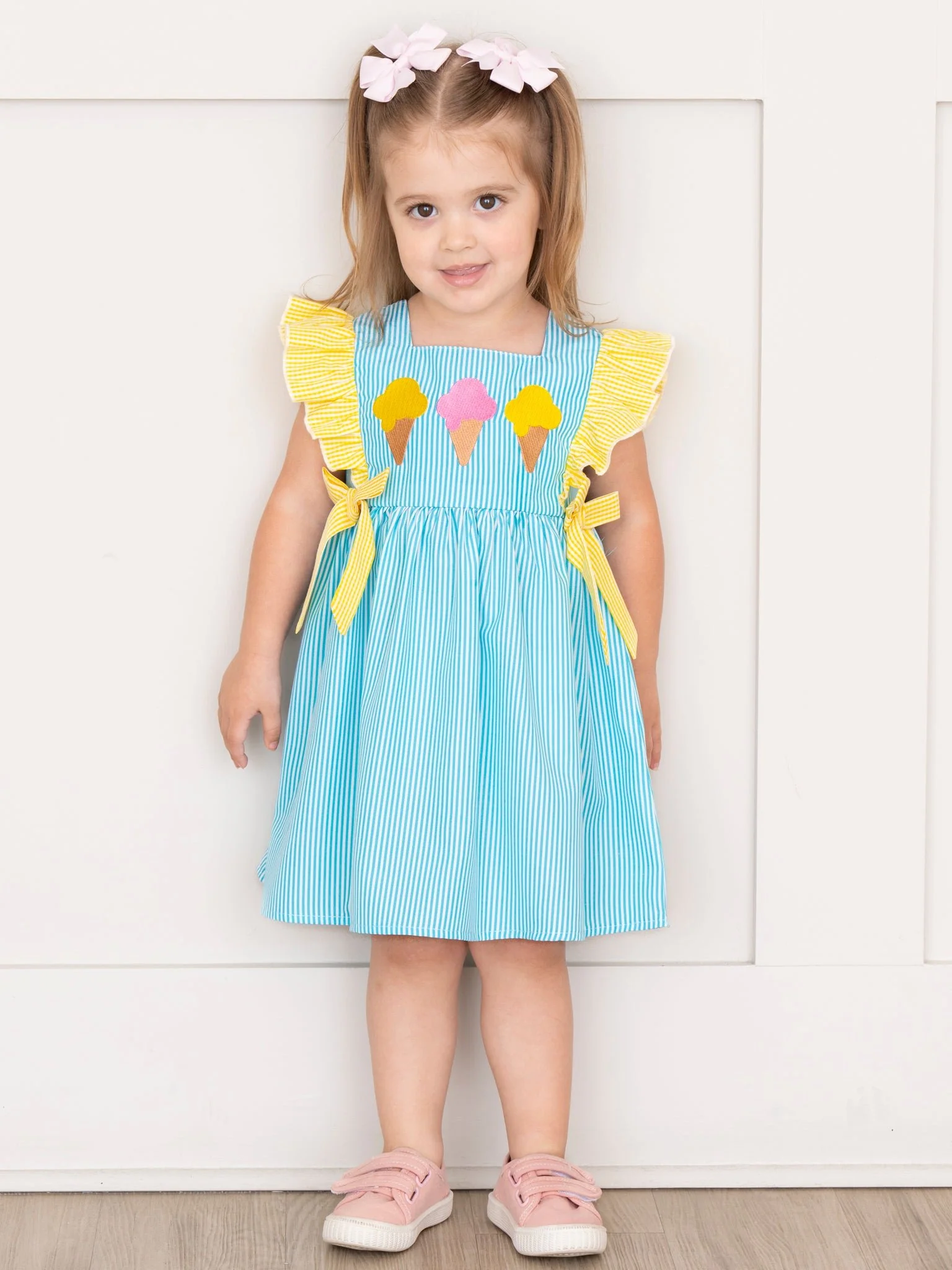 Neon Ice Cream Cones Ruffle Dress - Image 5