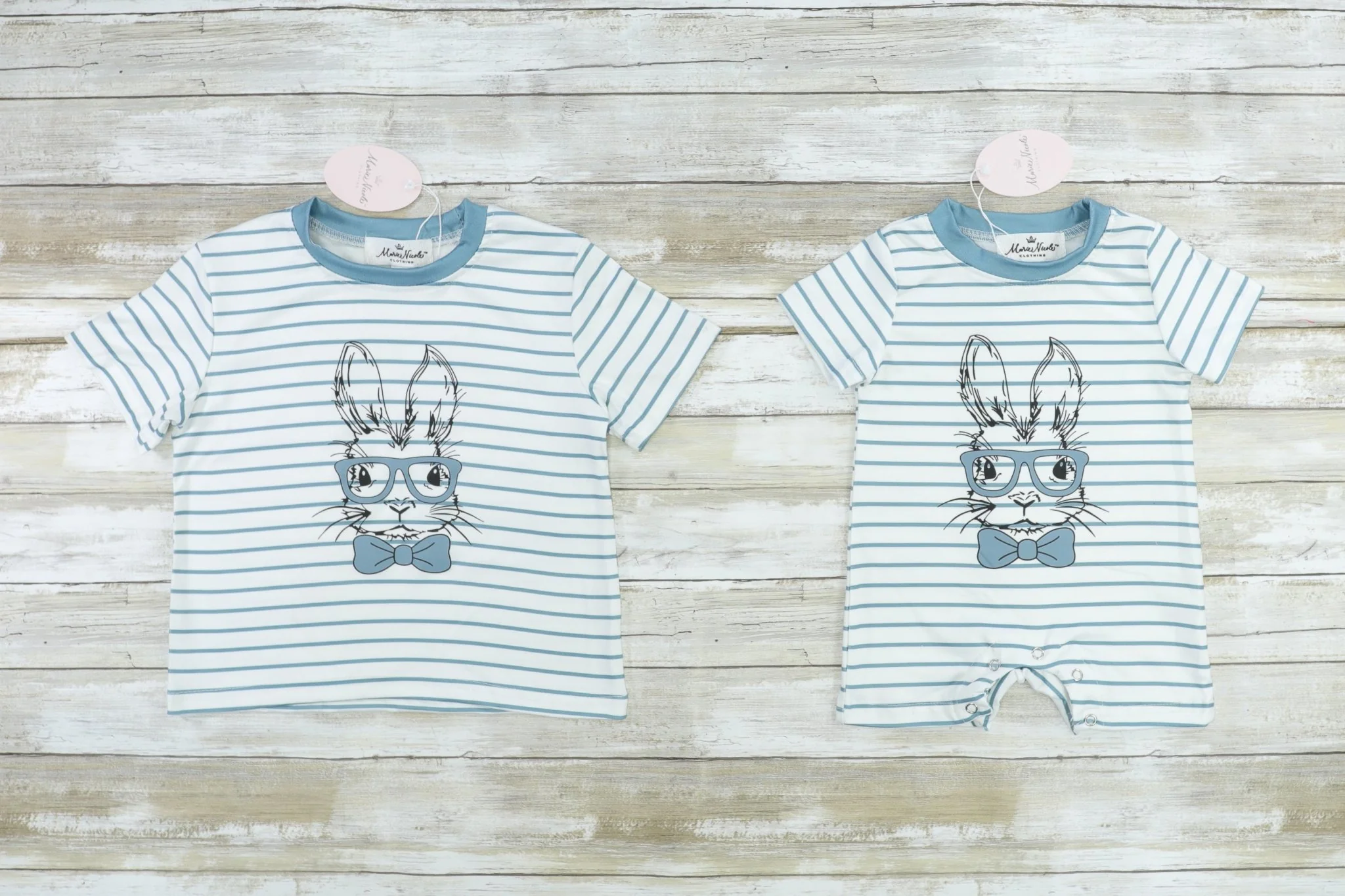 Nerdy Bunny Striped Romper - Image 2