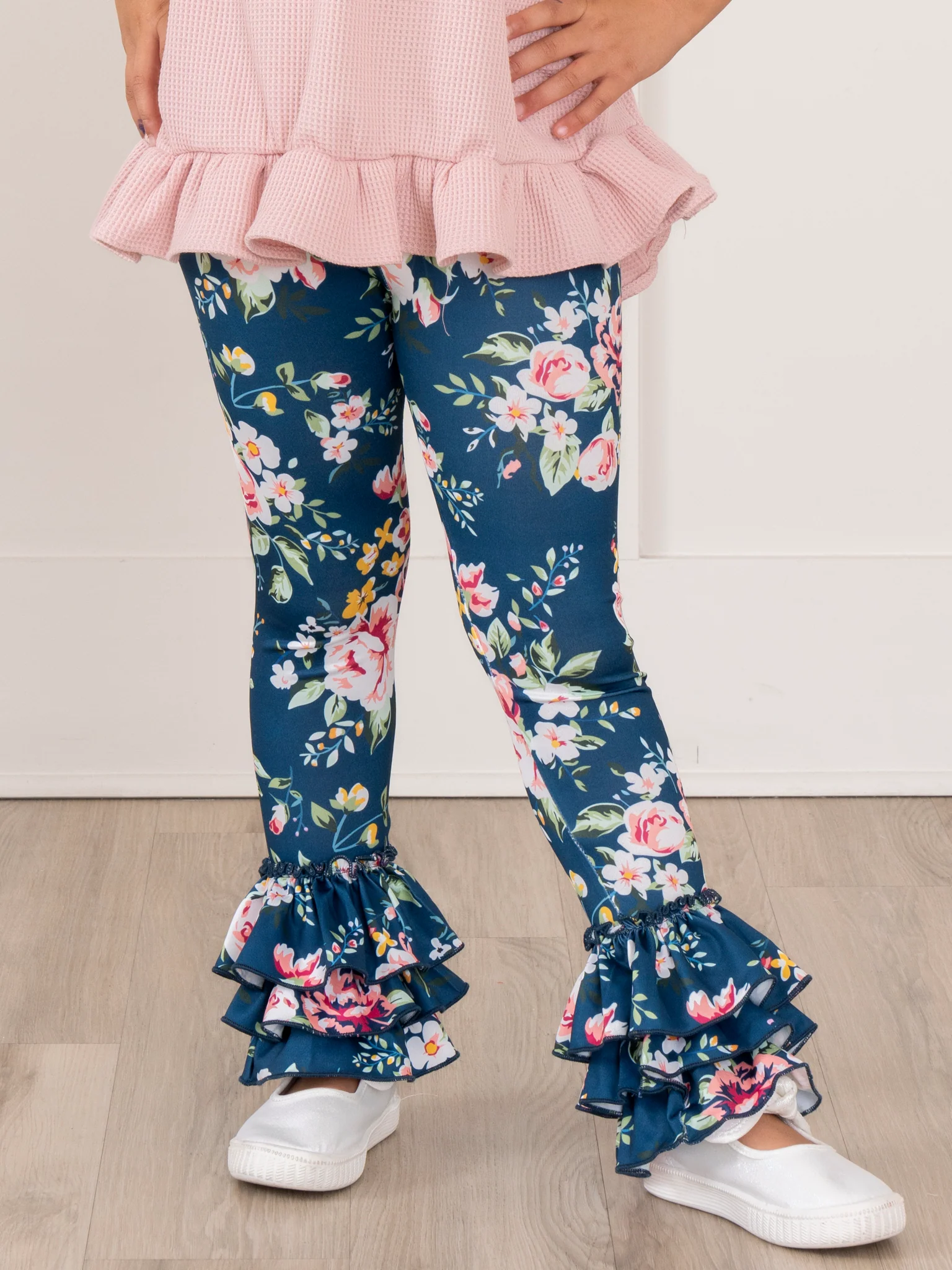 Bell Ruffle Legging - Midnight Floral