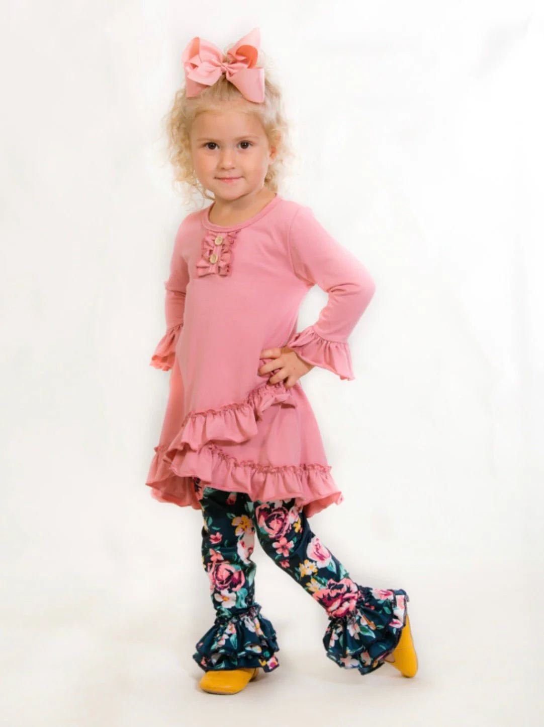 Bell Ruffle Legging - Midnight Floral - Image 3
