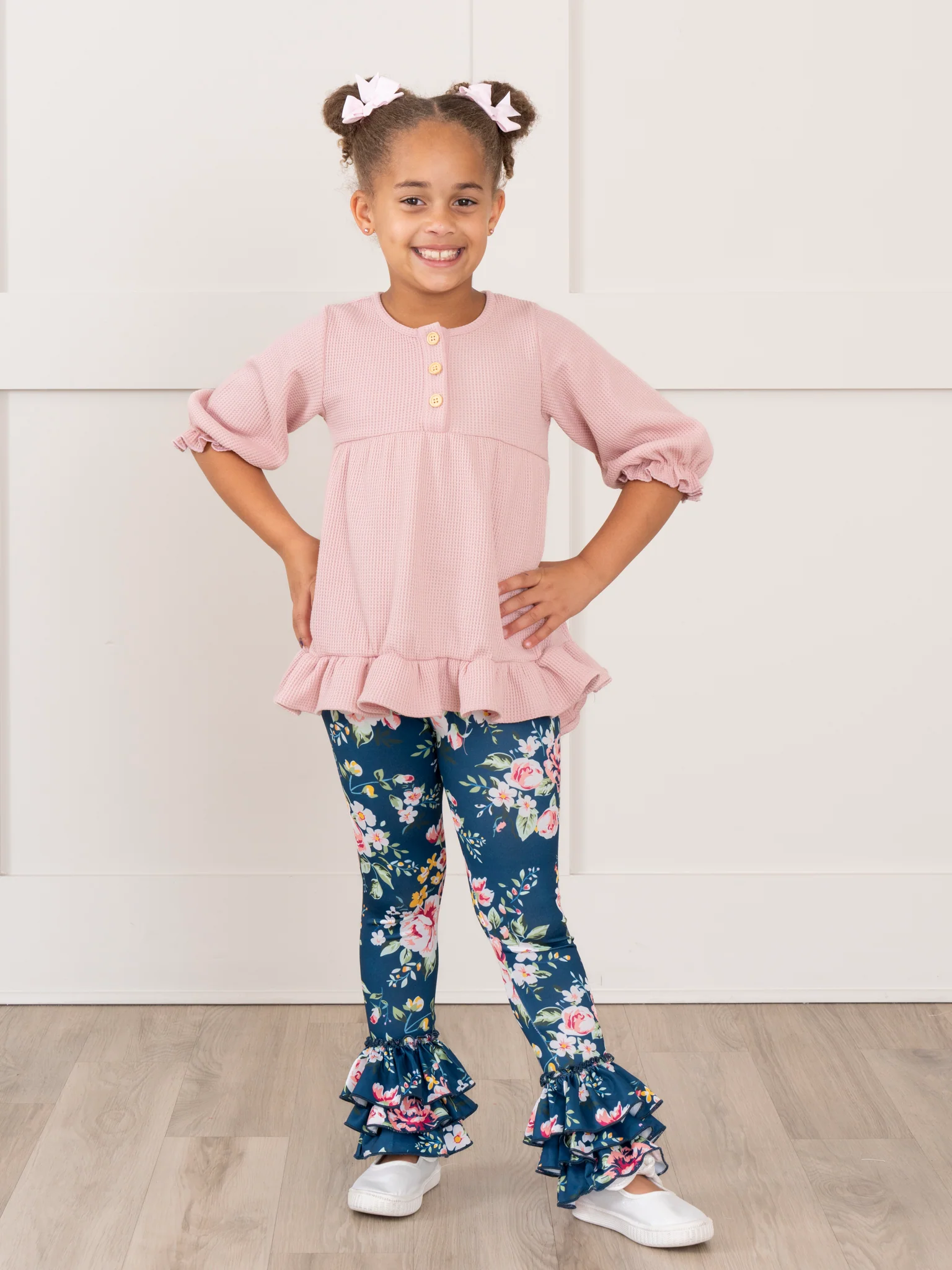 Bell Ruffle Legging - Midnight Floral - Image 4
