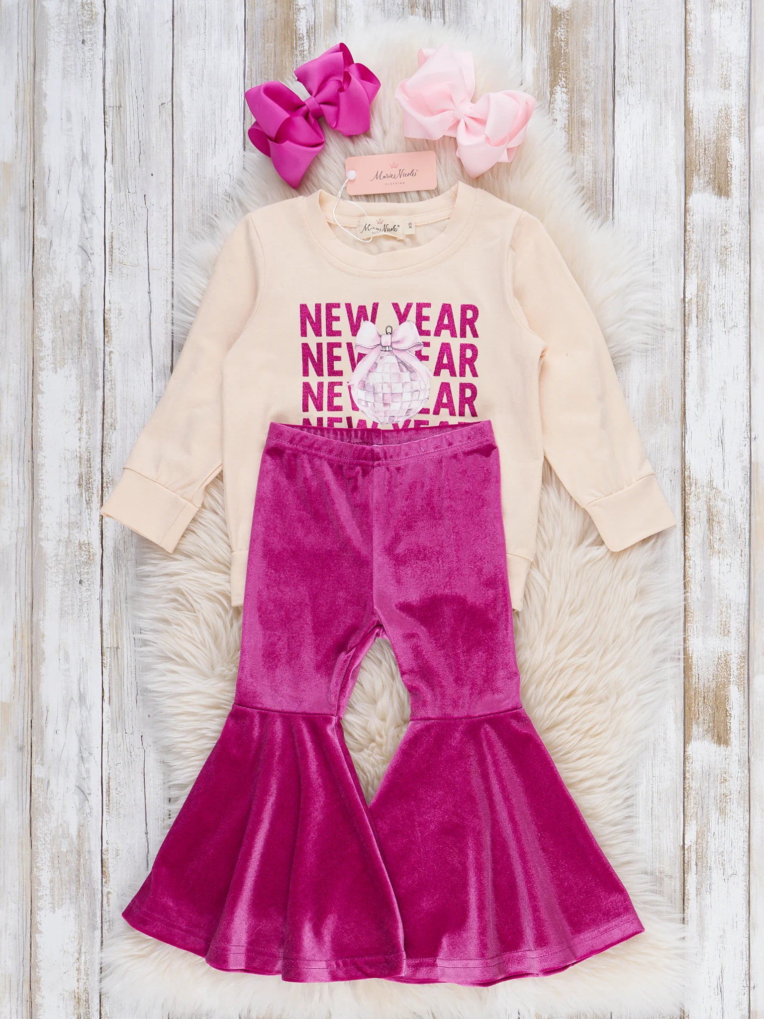 New Year Cheer Velvet Bell Bottom Outfit - Image 4