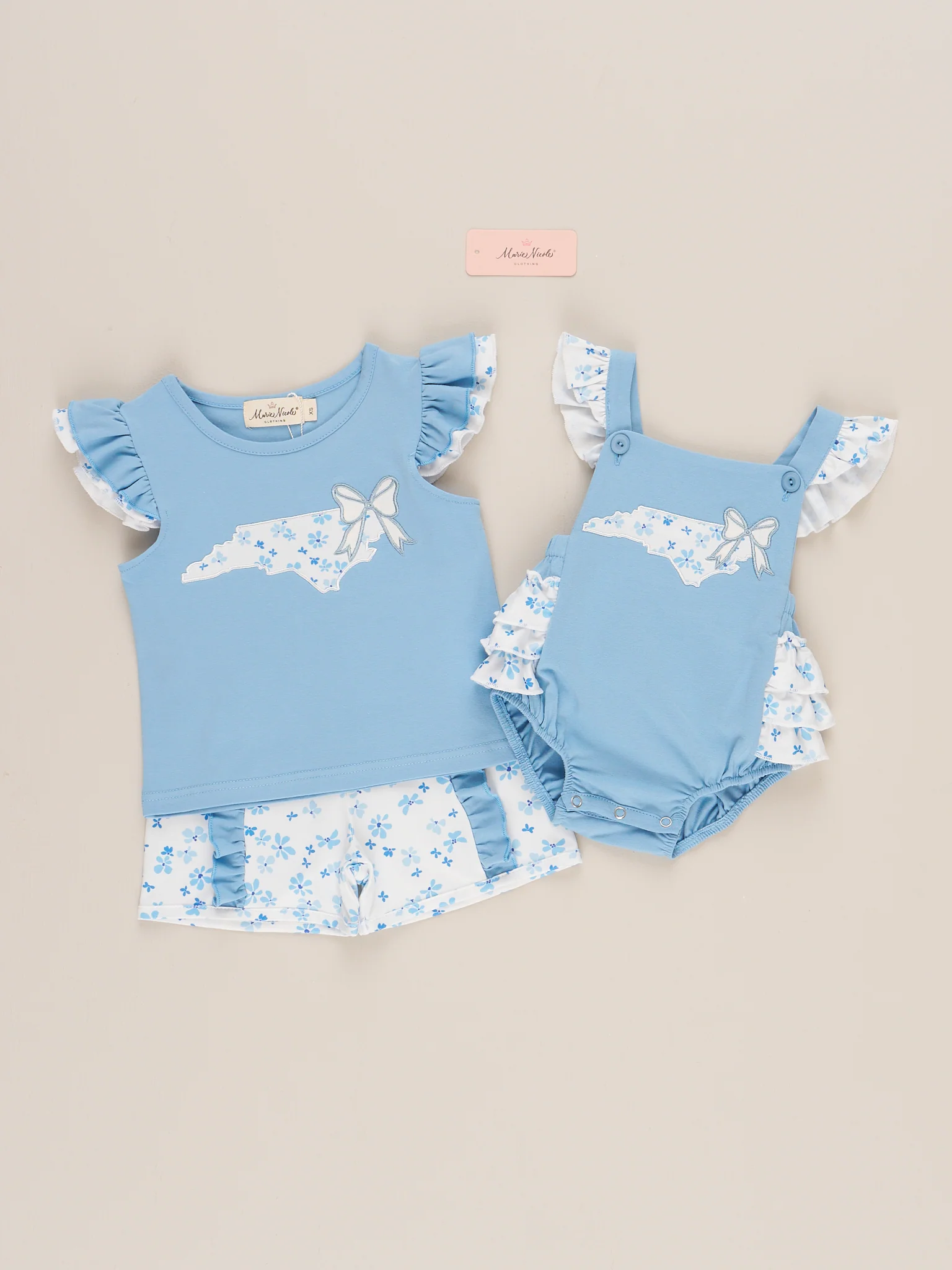 North Carolina Embroidered Floral Ruffle Outfit - Image 4