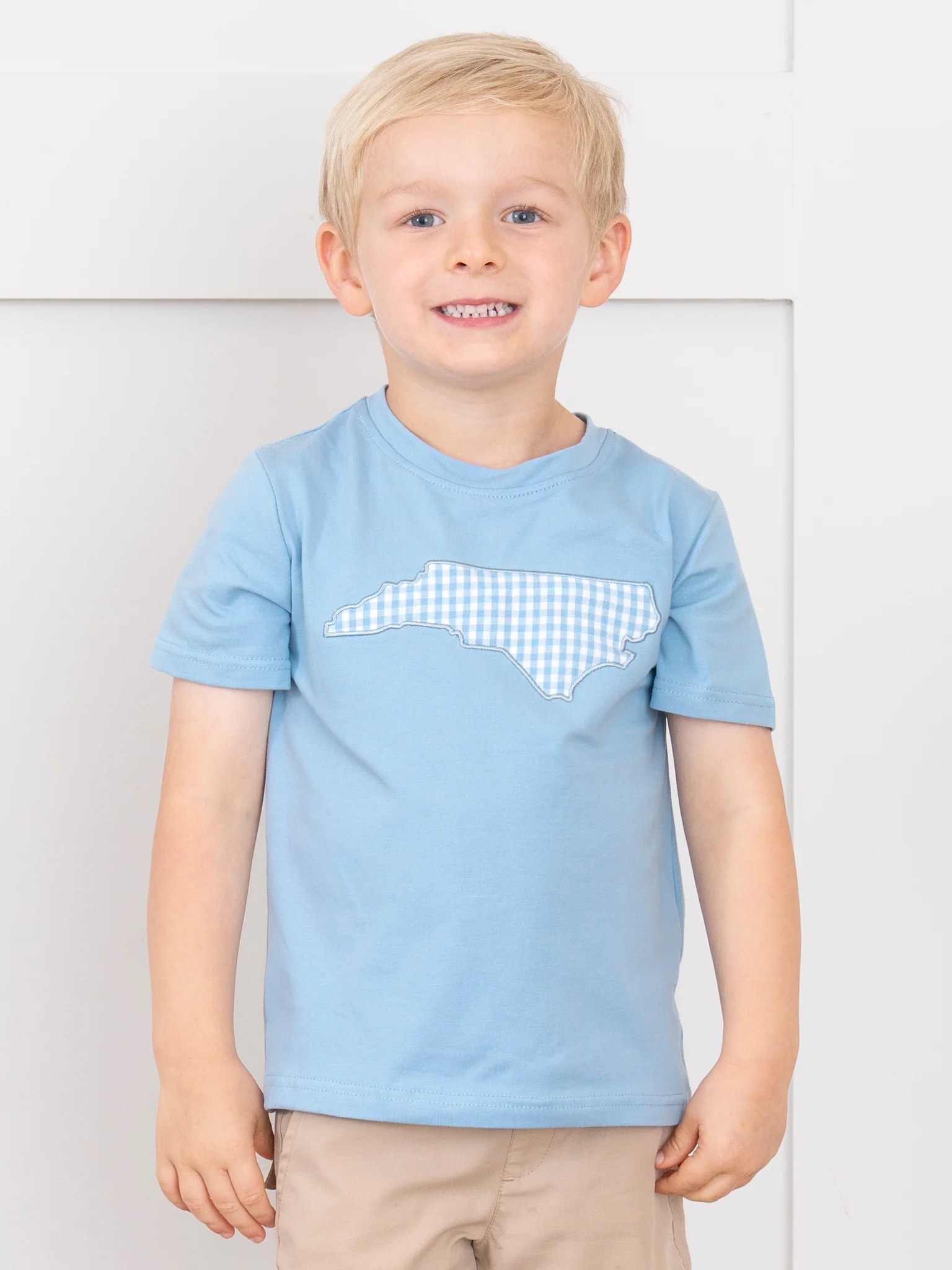 North Carolina Embroidered Gingham Shirt