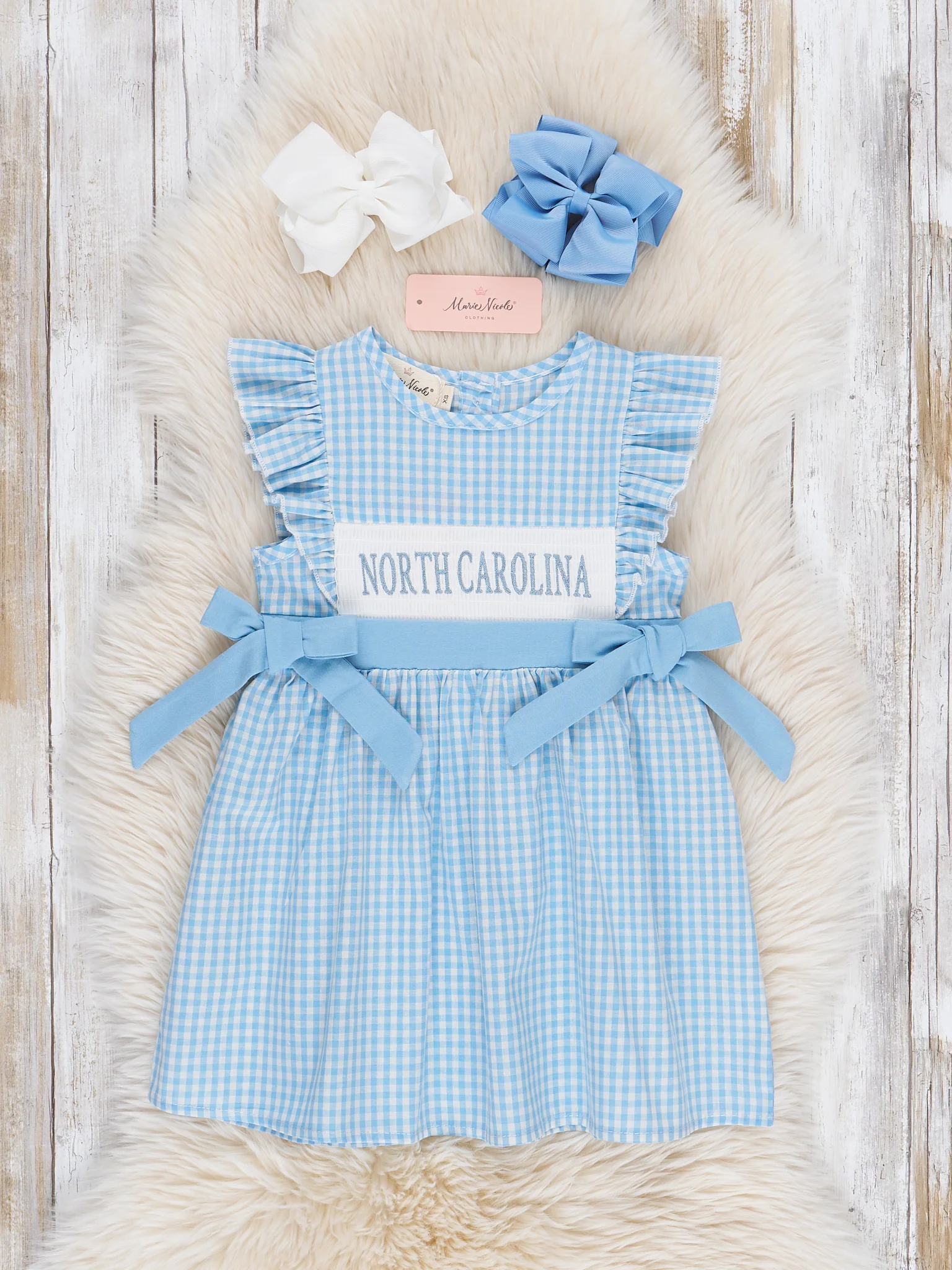 North Carolina Smocked Gingham Dress - Image 2