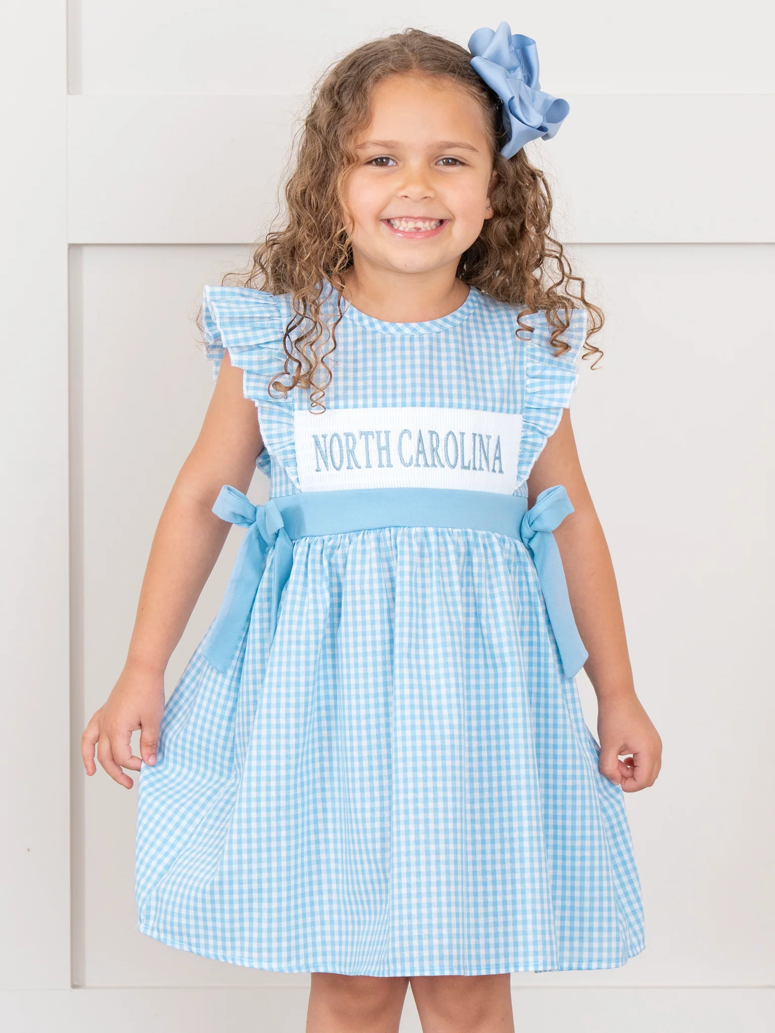 North Carolina Smocked Gingham Dress - Image 6