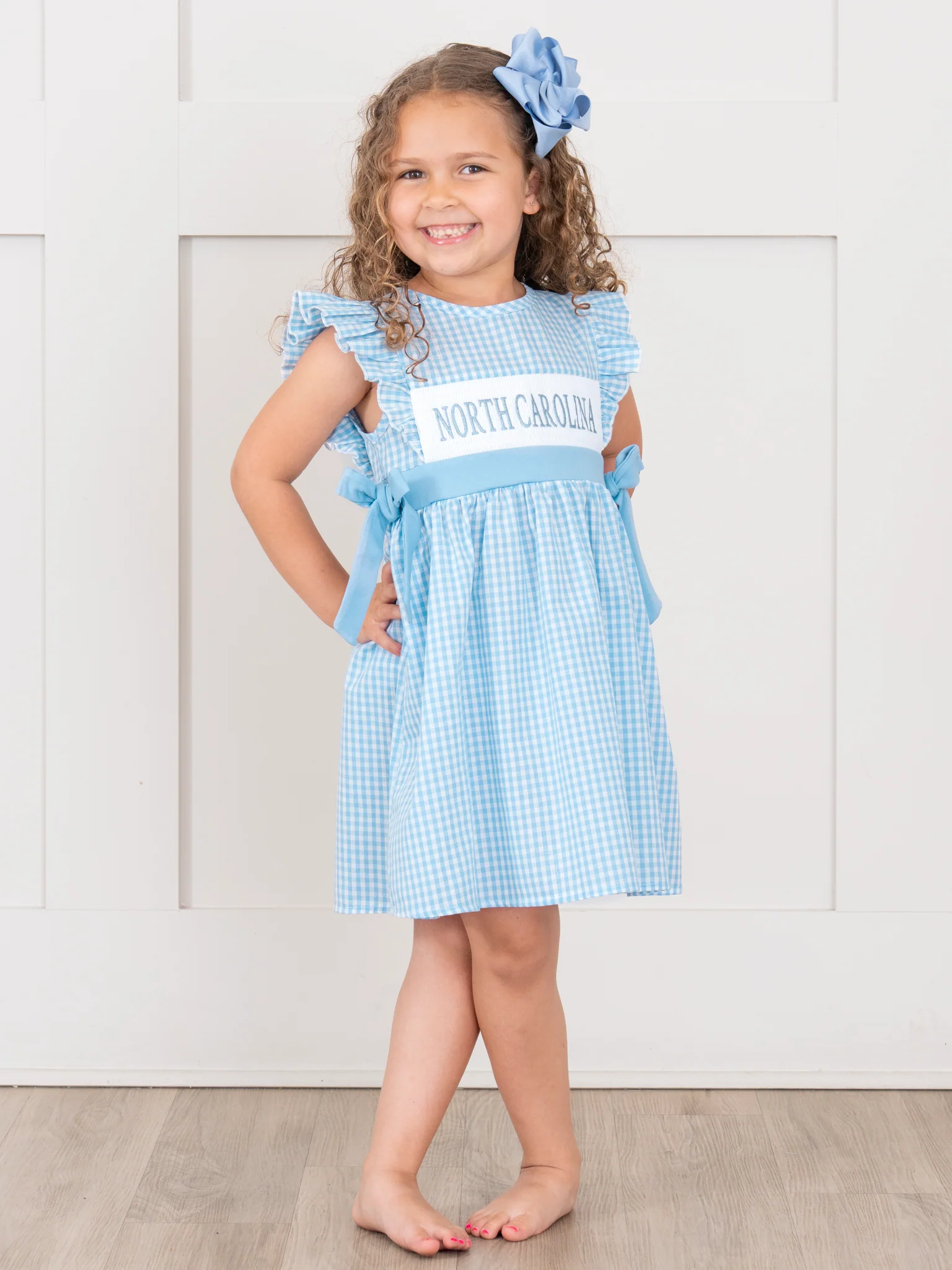 North Carolina Smocked Gingham Dress - Image 7