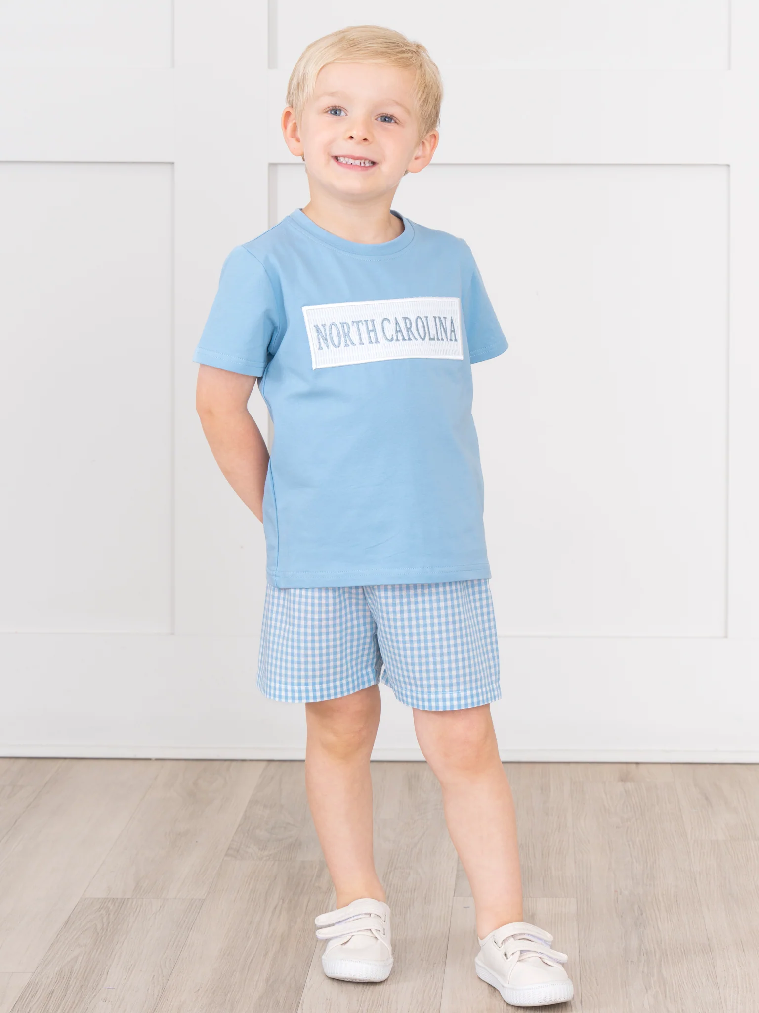 North Carolina Smocked Gingham Outfit - Image 6