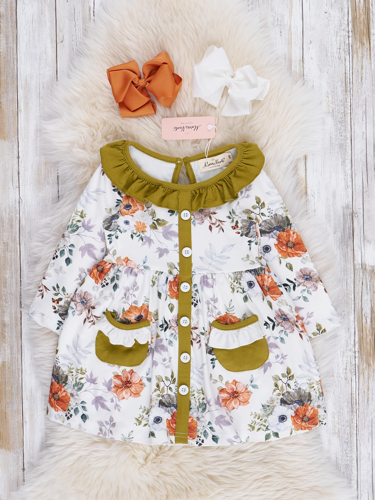 Olive Blooms Pocket Dress
