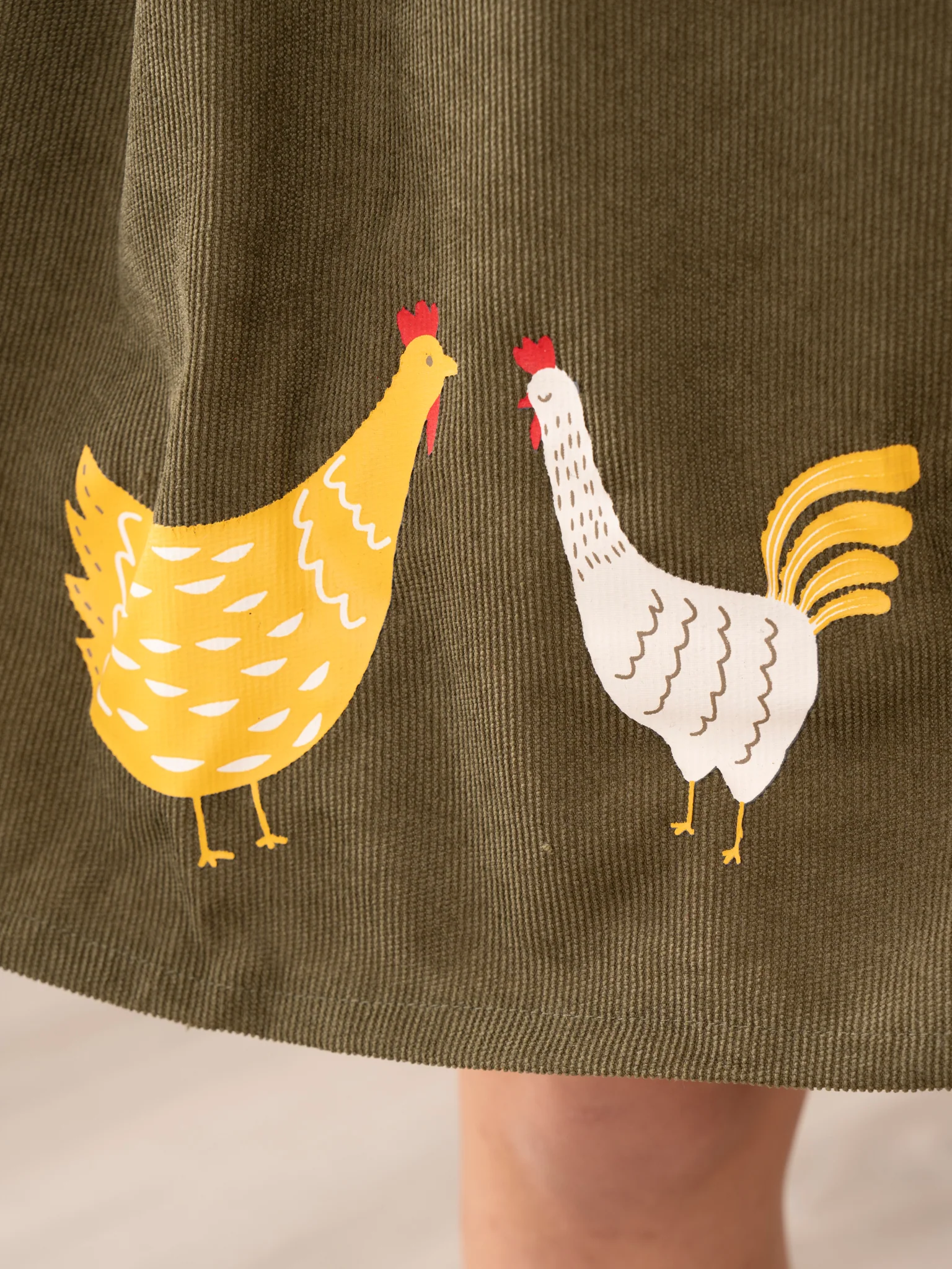 Olive Corduroy Chickens Skirtall Set - Image 5