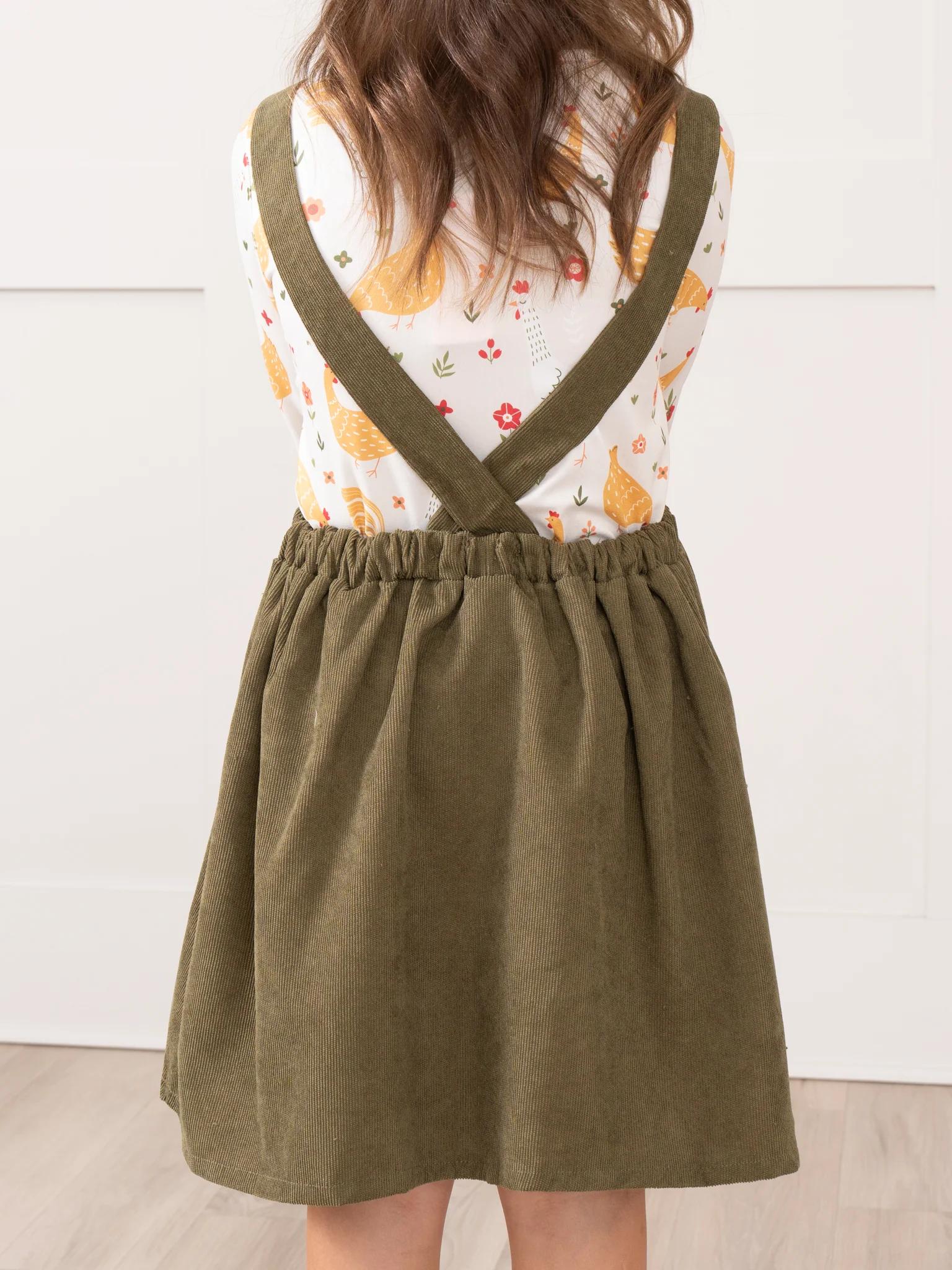Olive Corduroy Chickens Skirtall Set - Image 8