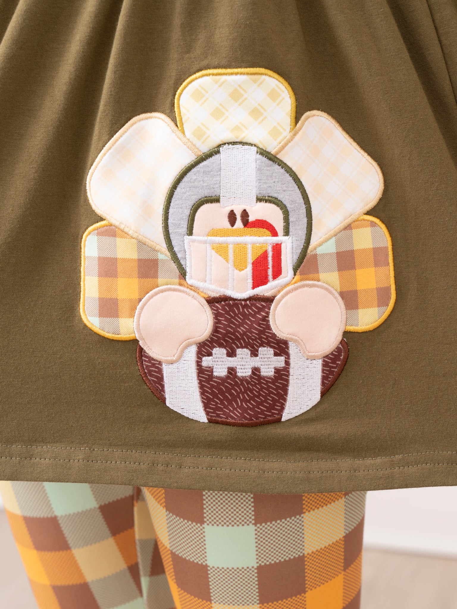 Olive Embroidered Turkey Ruffle Outfit - Image 5