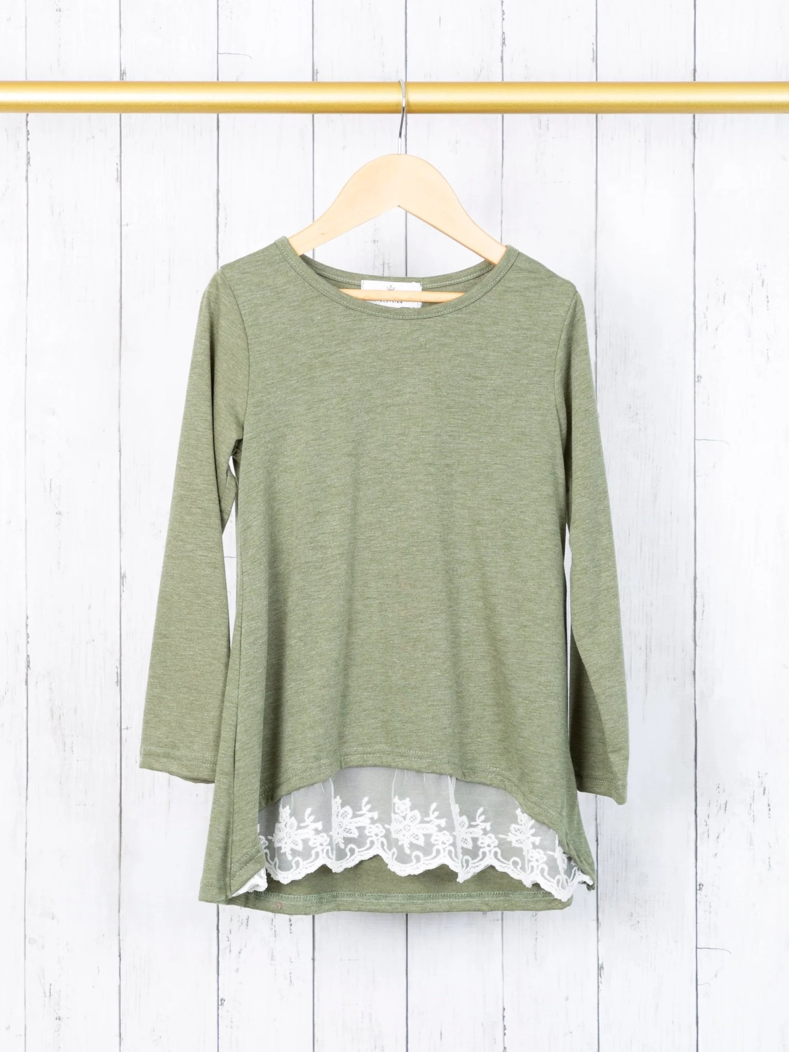 Mom & Me Olive Green Lace Swing Top - Image 5
