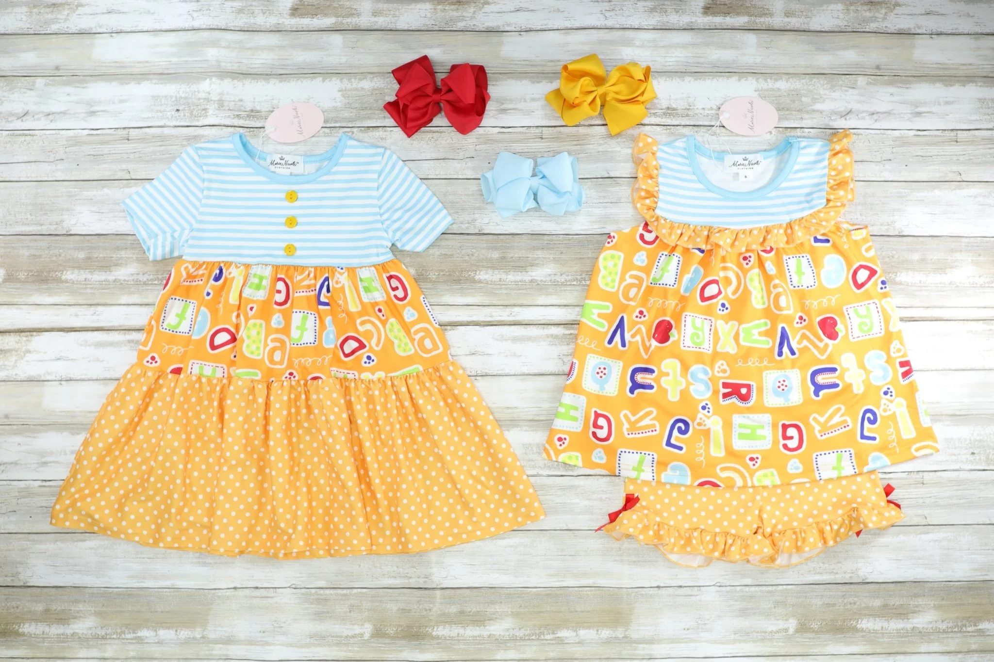 Orange & Blue Alphabet Dress - Image 2