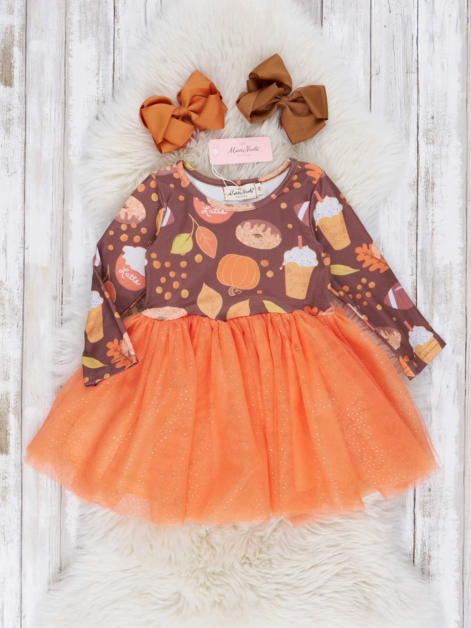 Orange Autumn Treats Tulle Dress