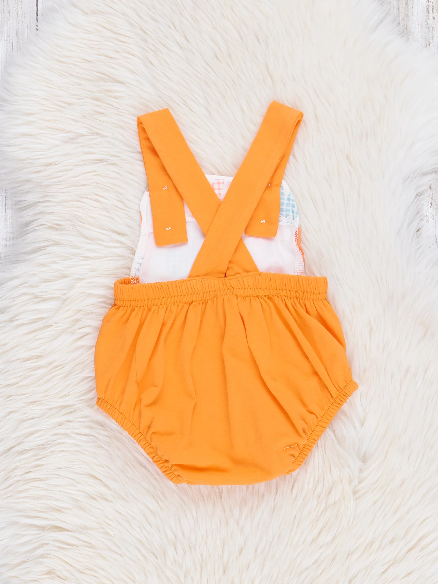Orange Bunny Party Bubble Romper - Image 2