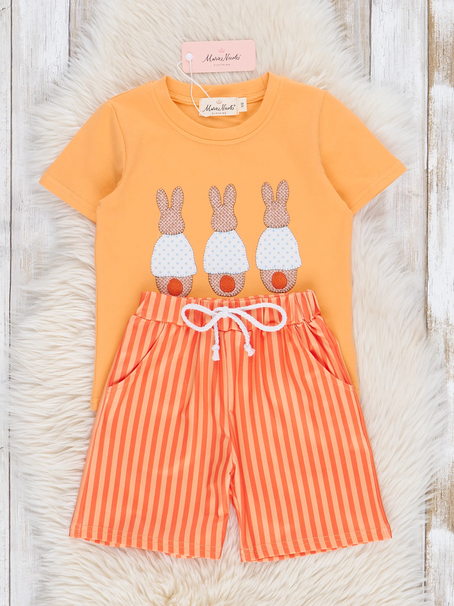 Orange Embroidered Bunny Outfit - Image 2