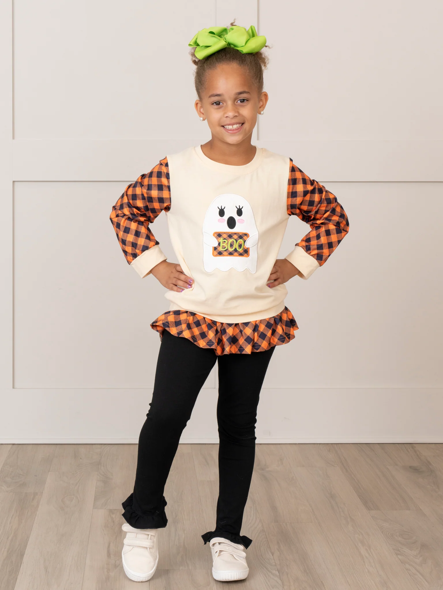 Orange Cream & Black Plaid Ghost Outfit