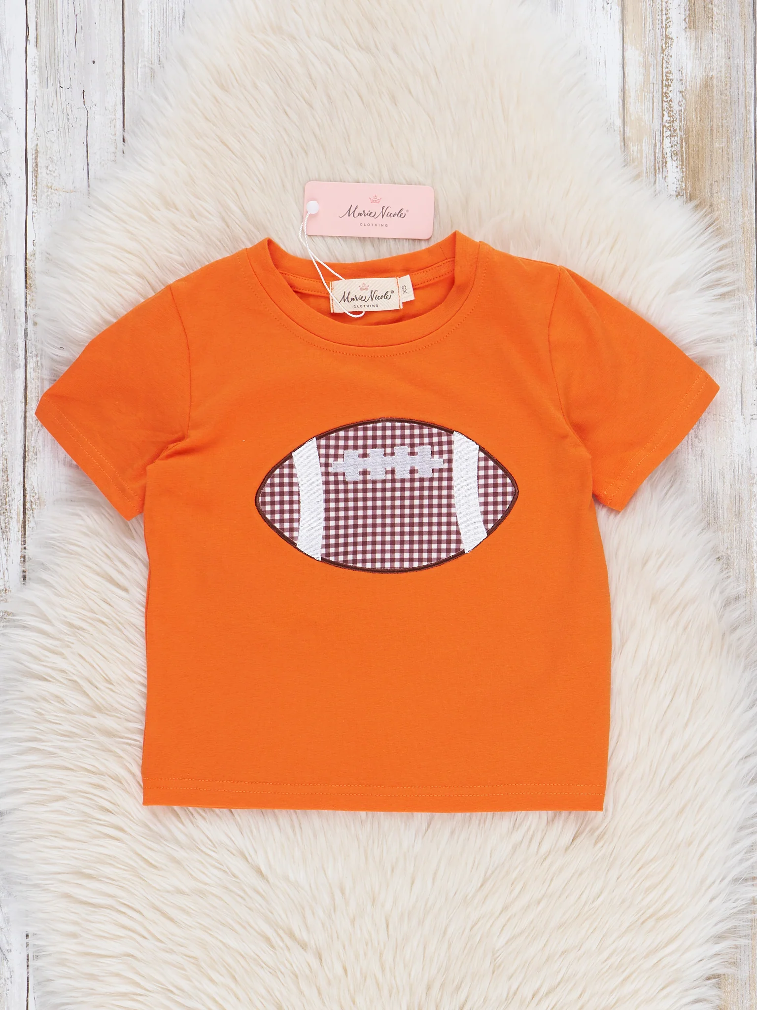 Orange Embroidered Football Shirt