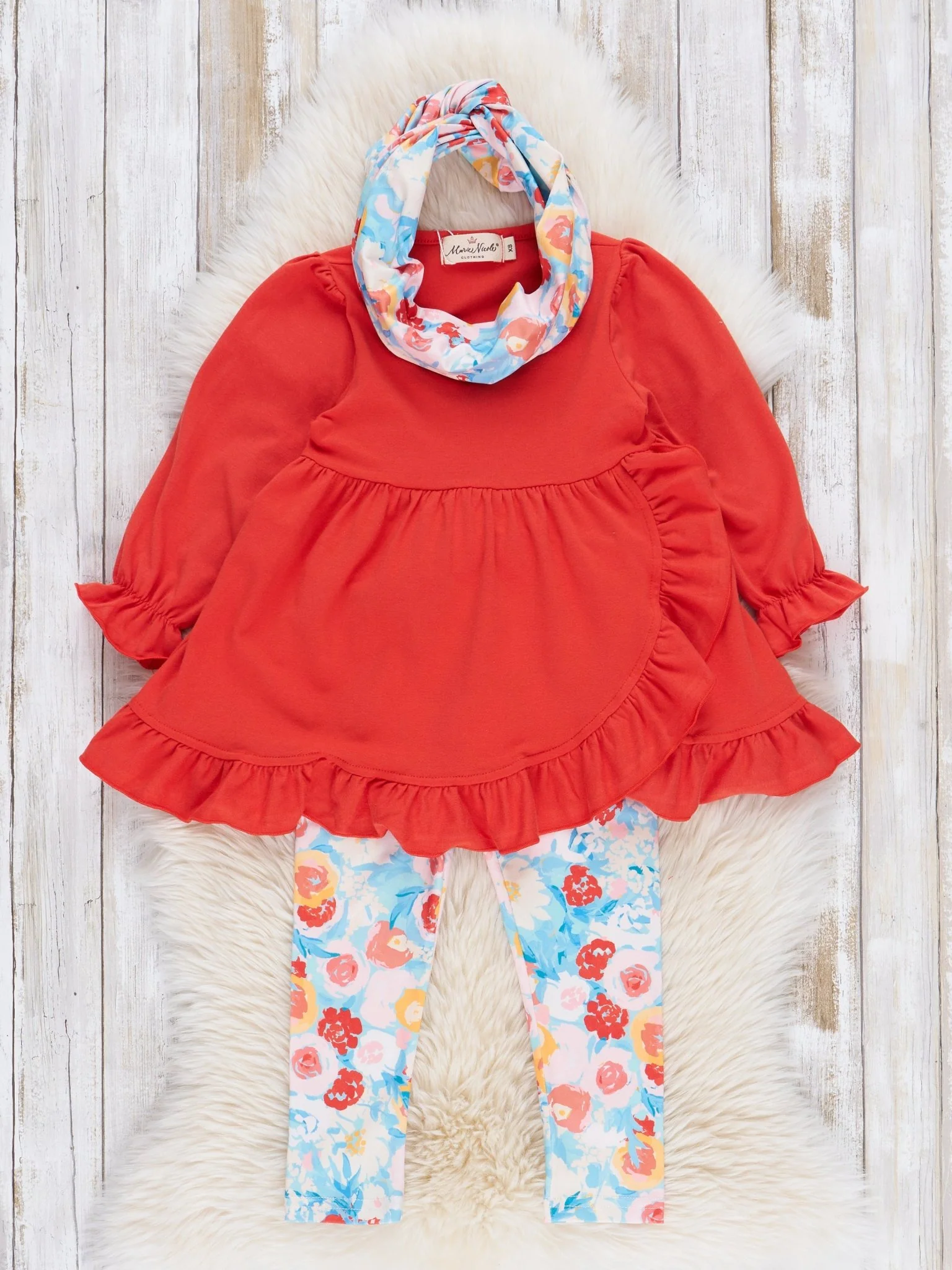 Orange Floral 3 Piece Set - Image 2