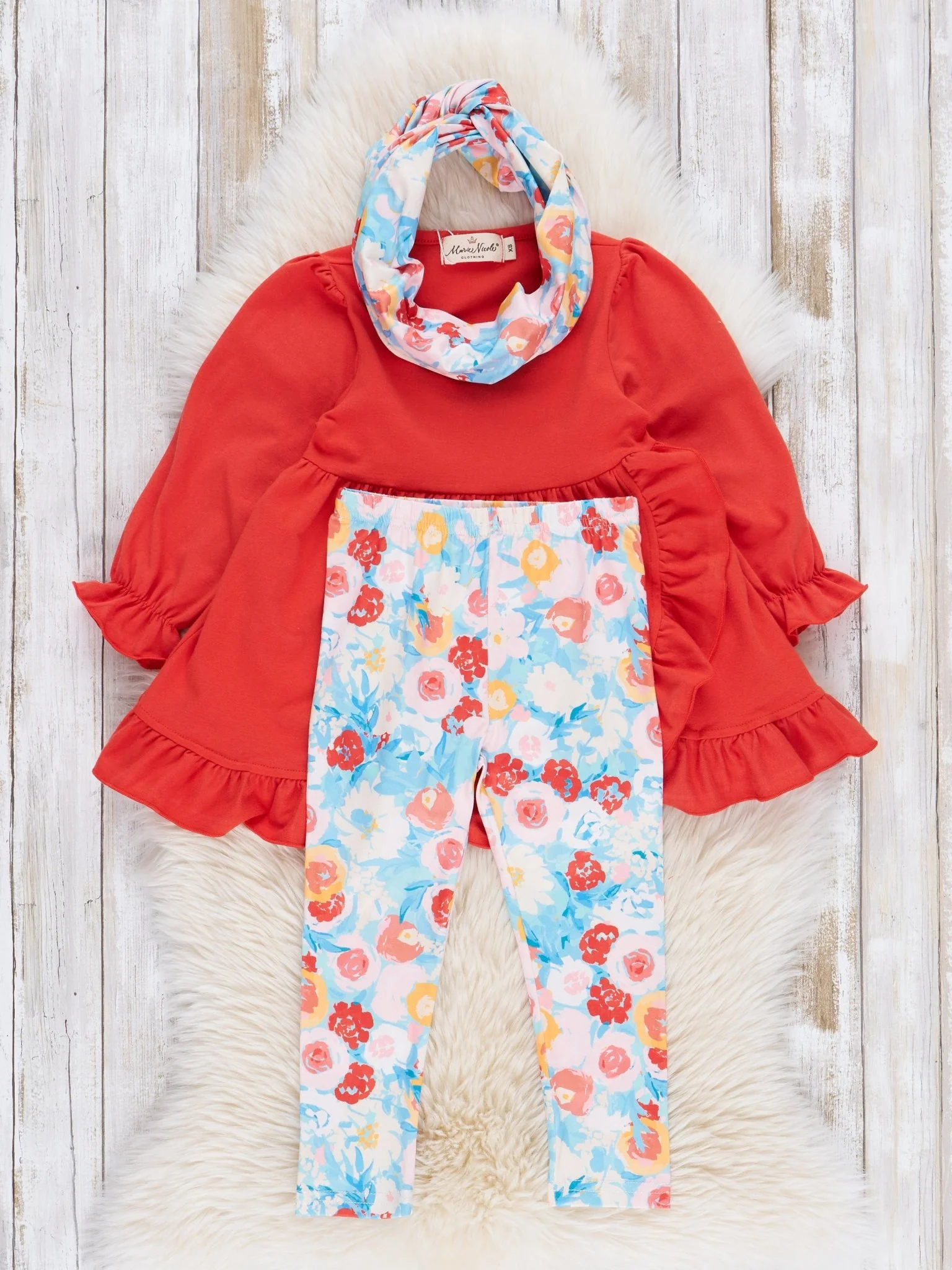 Orange Floral 3 Piece Set - Image 3