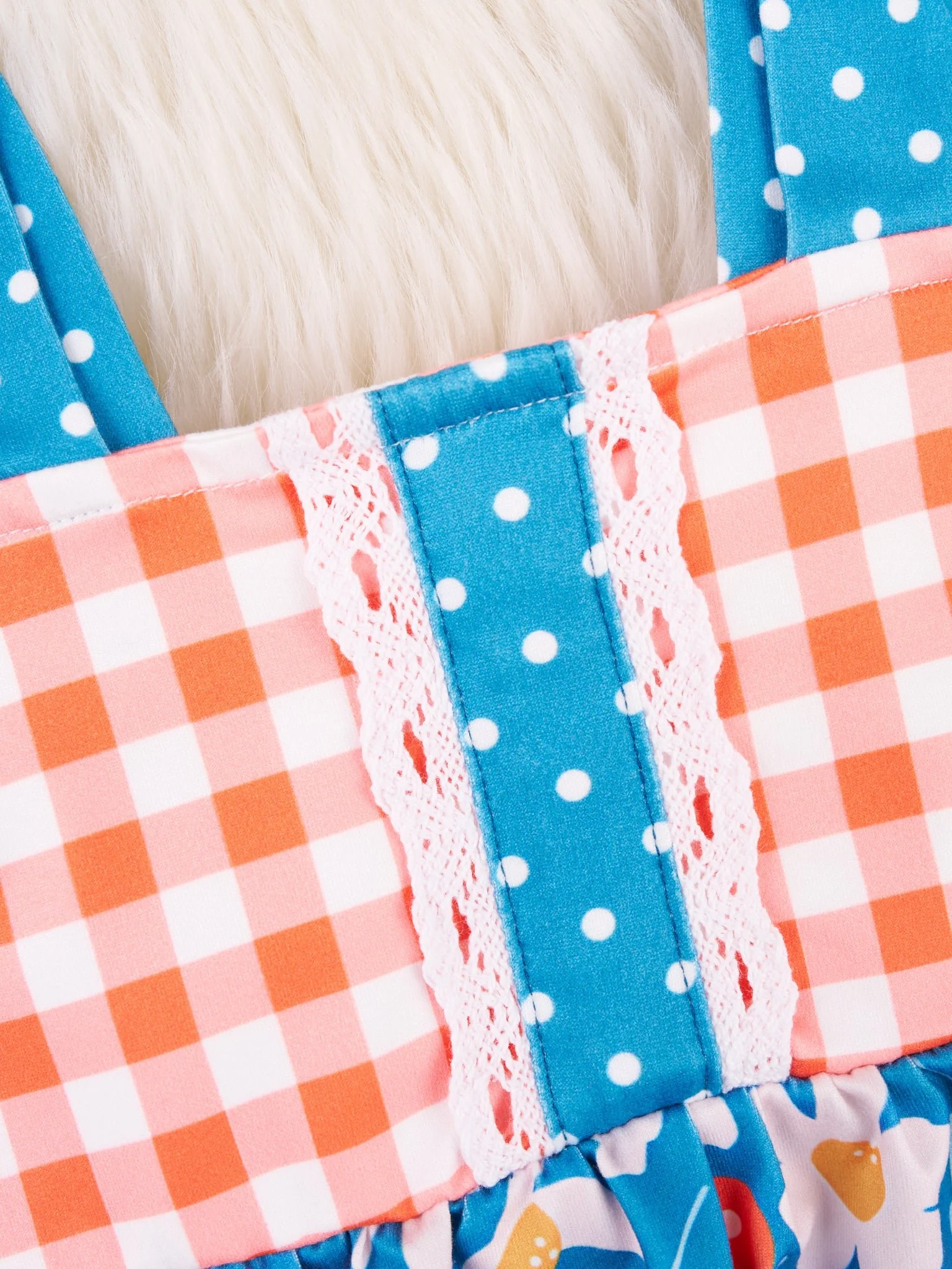 Orange Gingham Floral Outfit - Image 4