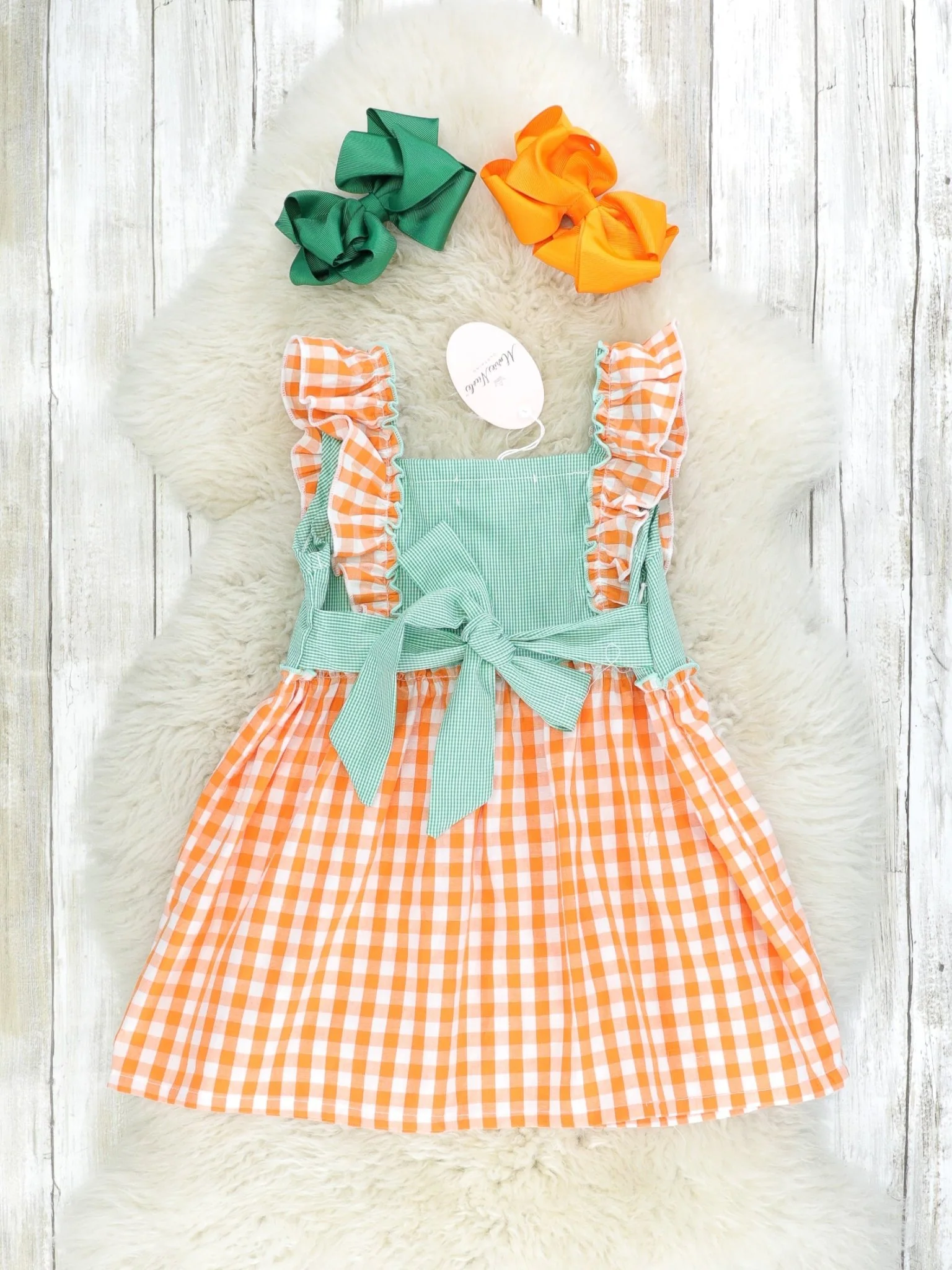 Orange Gingham Pumpkin Tank Dress - Image 2