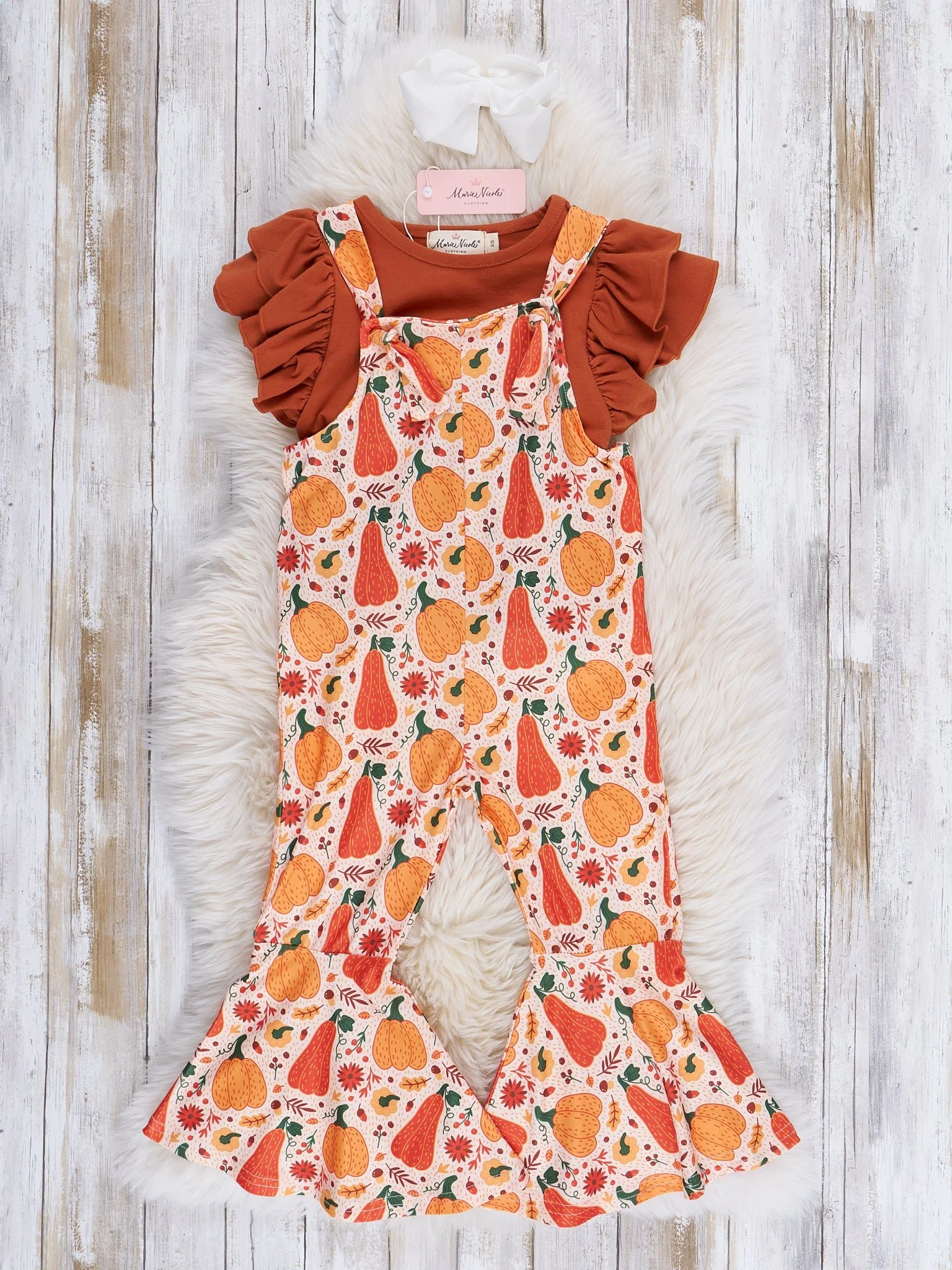 Orange Gourd Party Overalls Set - Image 3