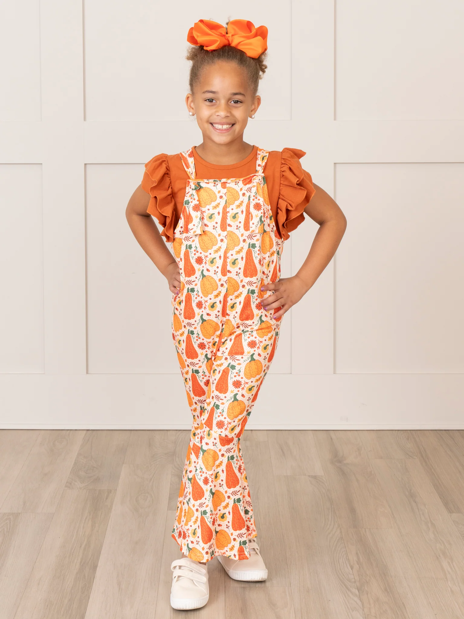 Orange Gourd Party Overalls Set - Image 5