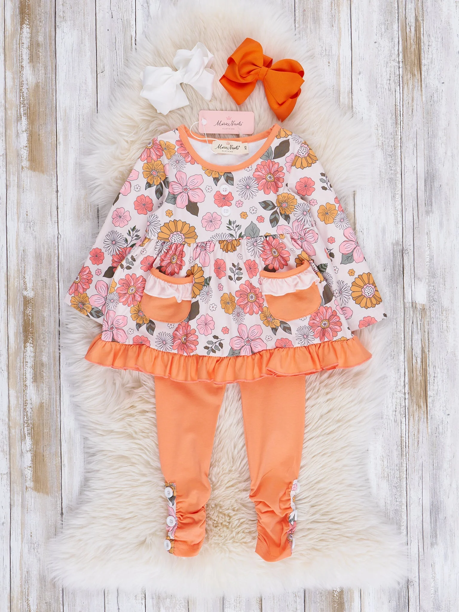 Orange Marigold Blooms Pocket Outfit